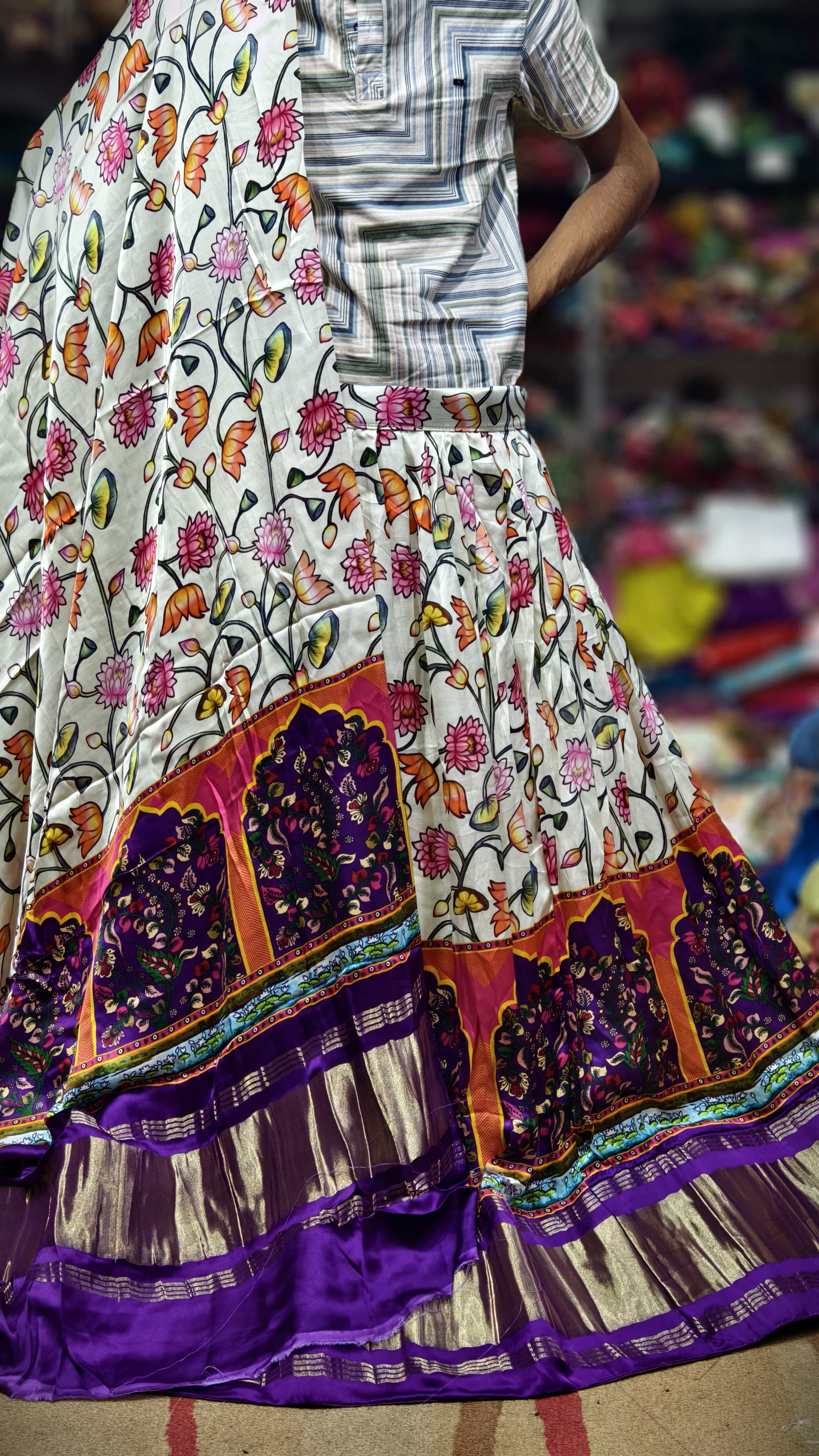 Pure Gaji Silk Chaniyacholi with Heavy Lagdi Pallu