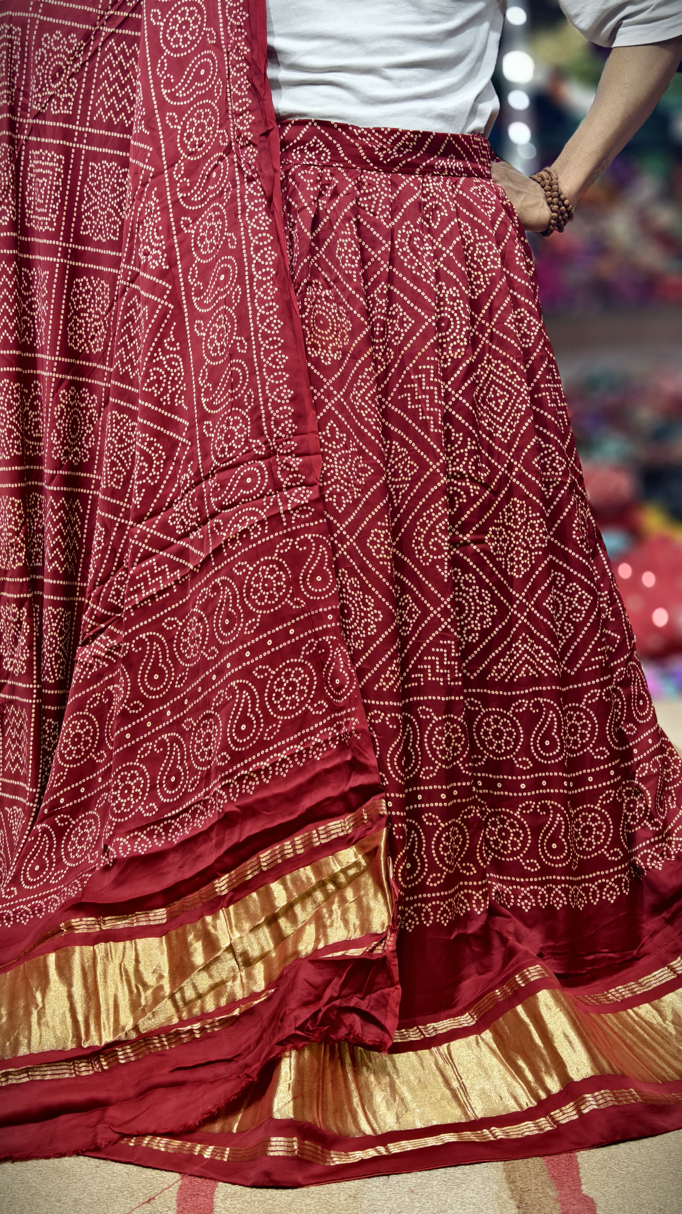 Pure Gaji Silk Chaniyacholi with Heavy Lagdi Pallu
