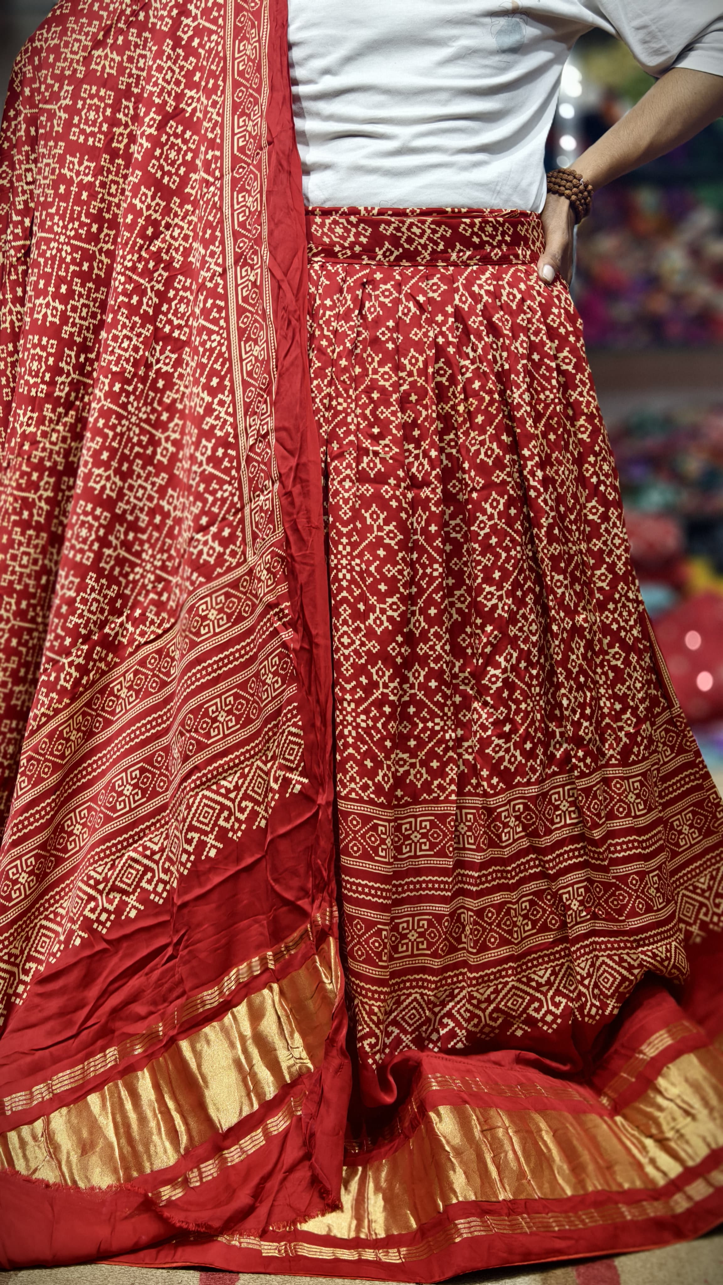 Pure Gaji Silk Chaniyacholi with Heavy Lagdi Pallu
