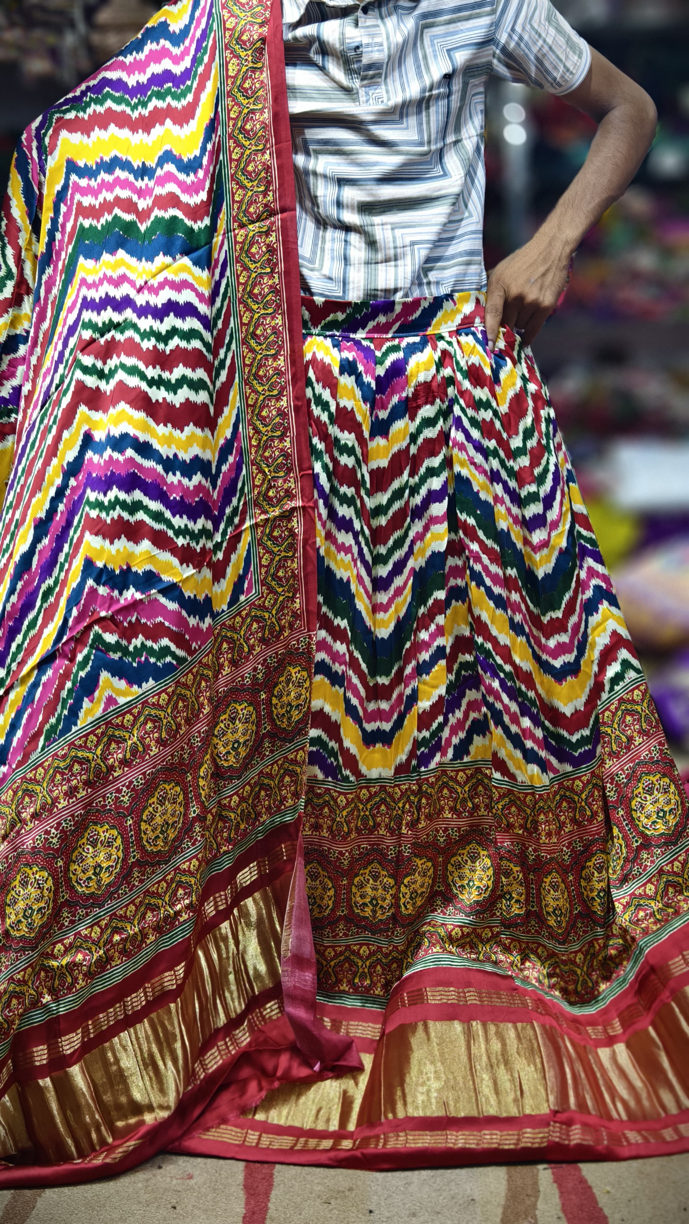 Pure Gaji Silk Chaniyacholi with Heavy Lagdi Pallu