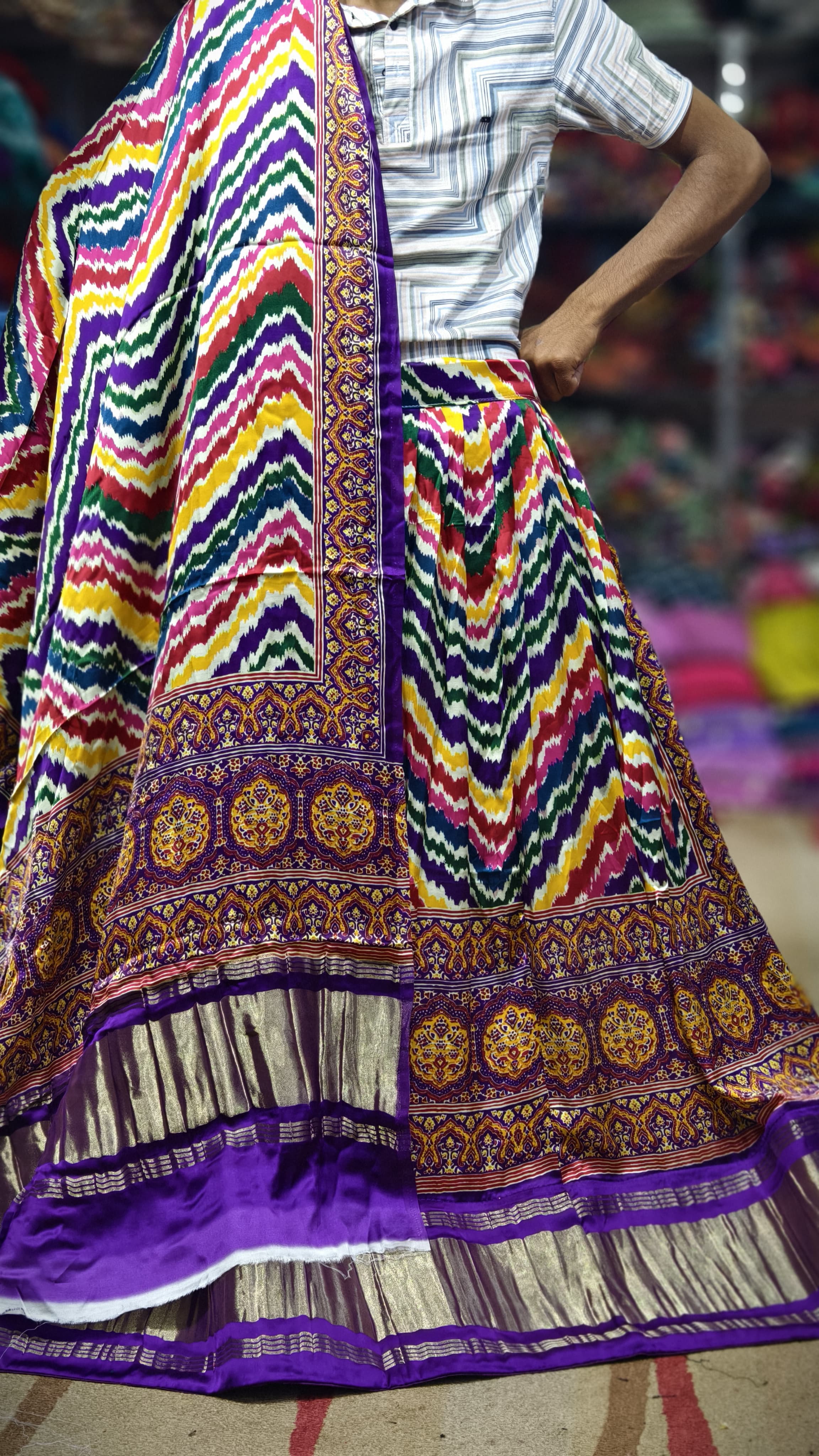 Pure Gaji Silk Chaniyacholi with Heavy Lagdi Pallu