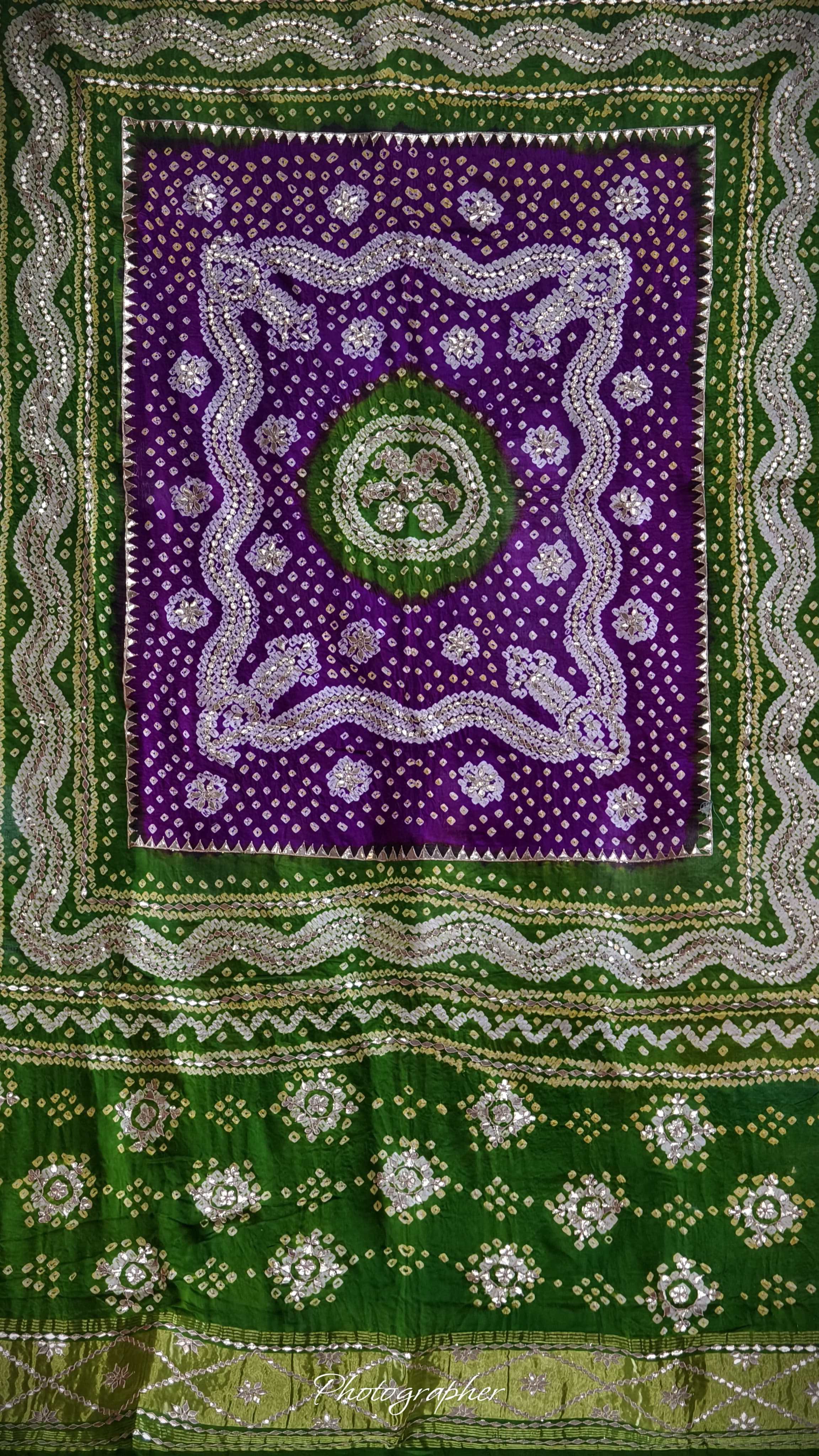 Pure Gaji Silk Hand  Bandej Dupata With Lagdi Patta With Puree Gotaa Patti Hand Work Original Dupatta