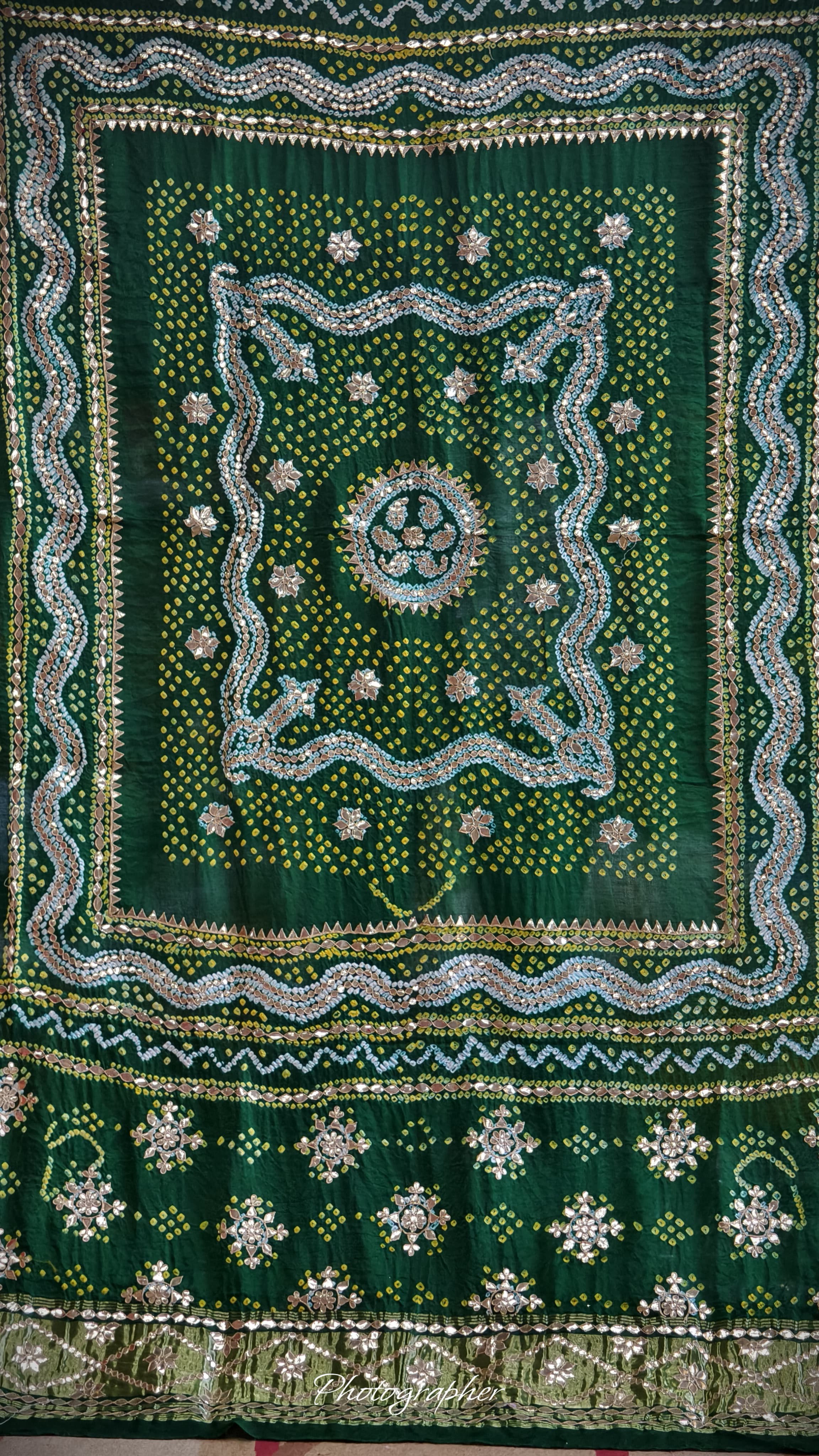 Pure Gaji Silk Hand  Bandej Dupata With Lagdi Patta With Puree Gotaa Patti Hand Work Original Dupatta