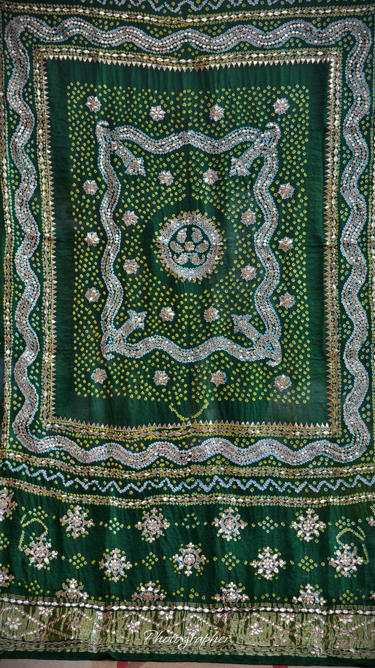 Pure Gaji Silk Hand  Bandej Dupata With Lagdi Patta With Puree Gotaa Patti Hand Work Original Dupatta