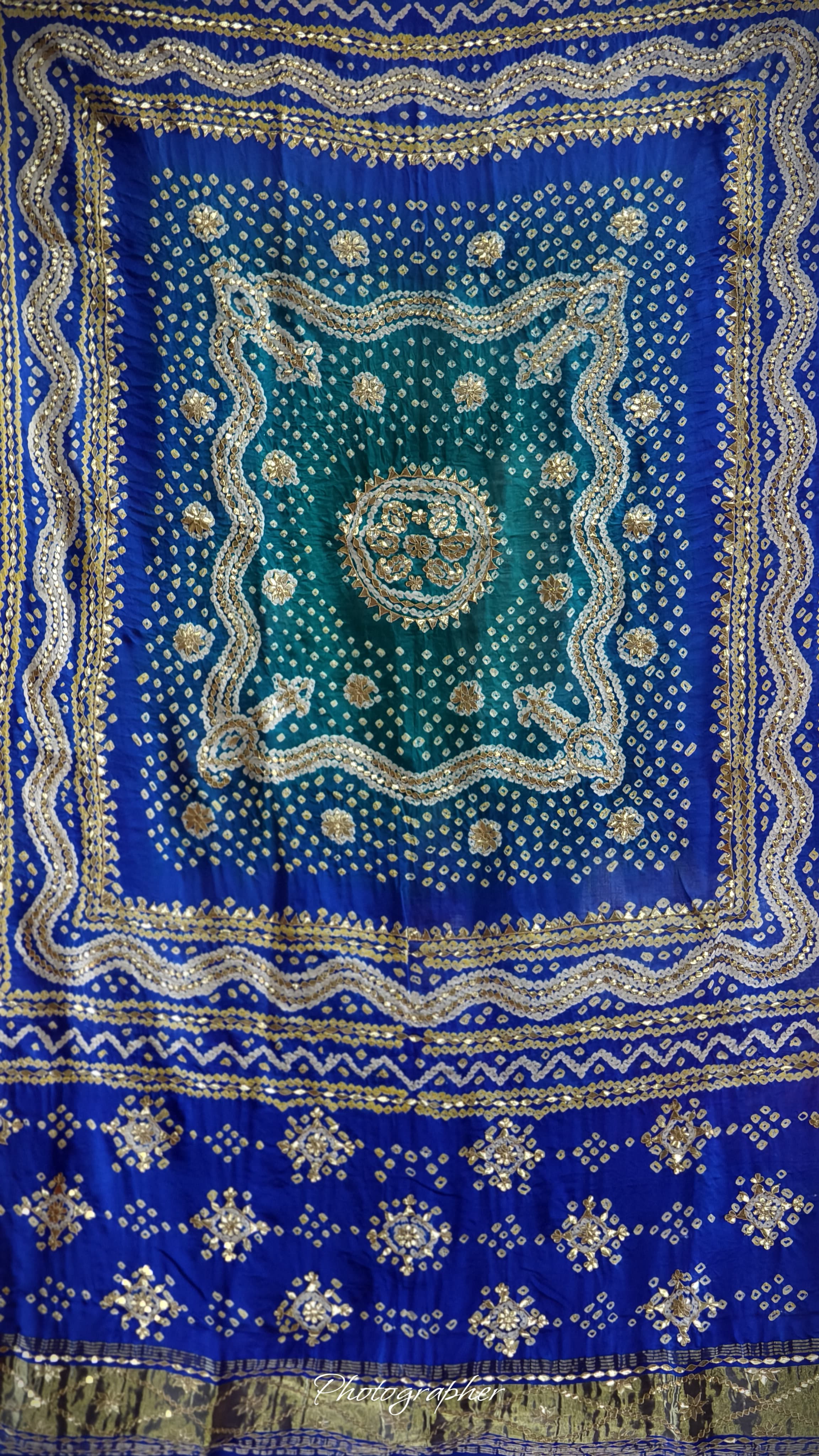 Pure Gaji Silk Hand  Bandej Dupata With Lagdi Patta With Puree Gotaa Patti Hand Work Original Dupatta