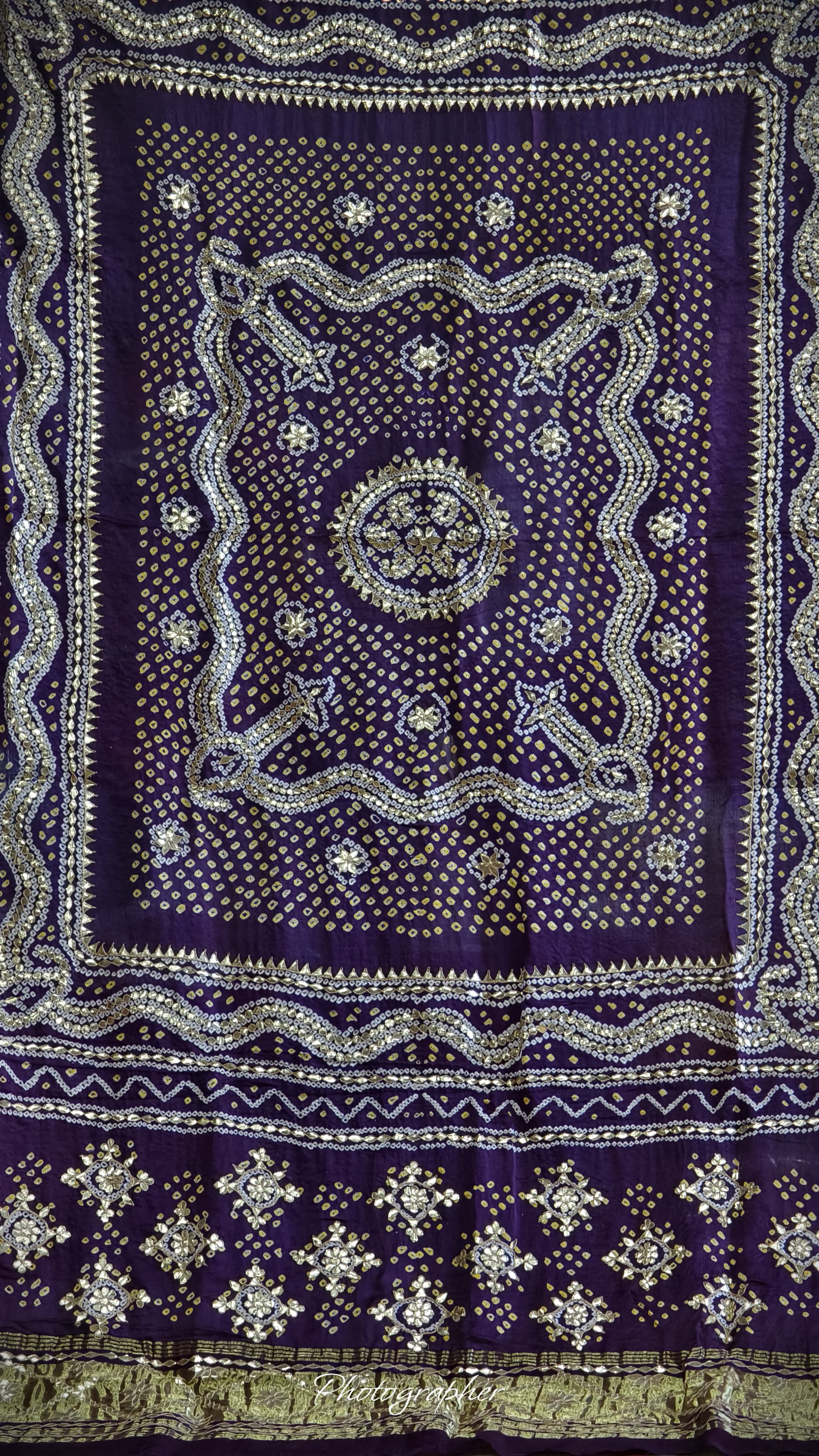 Pure Gaji Silk Hand  Bandej Dupata With Lagdi Patta With Puree Gotaa Patti Hand Work Original Dupatta