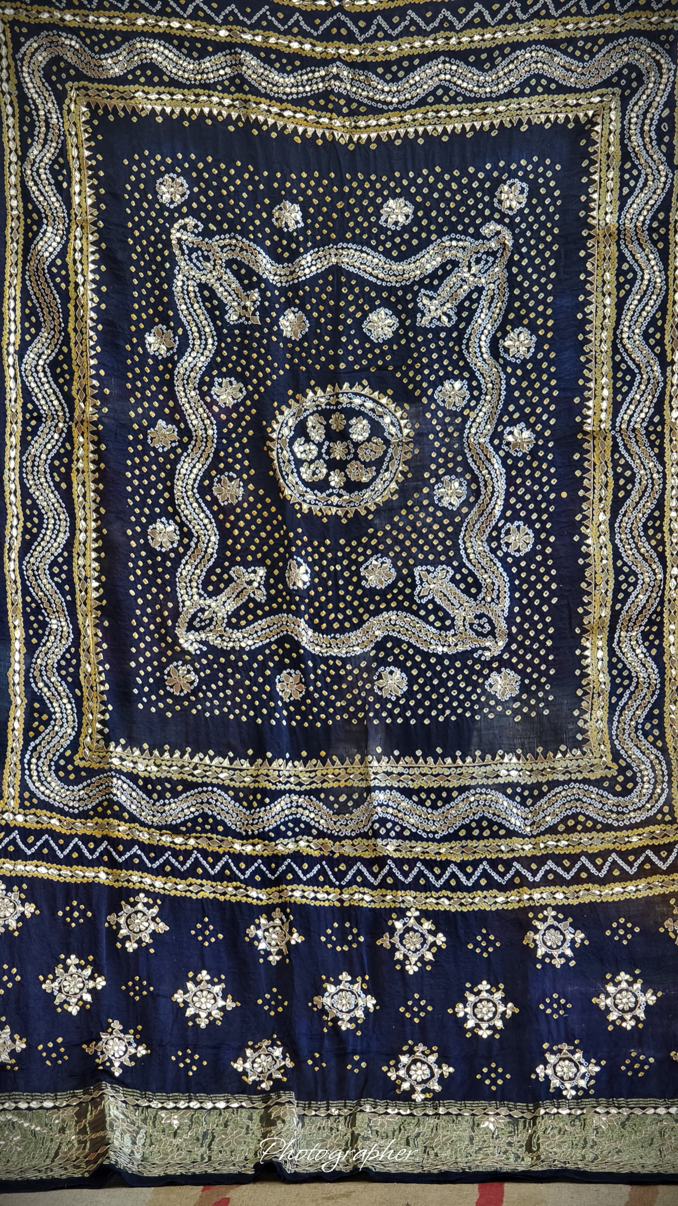 Pure Gaji Silk Hand  Bandej Dupata With Lagdi Patta With Puree Gotaa Patti Hand Work Original Dupatta