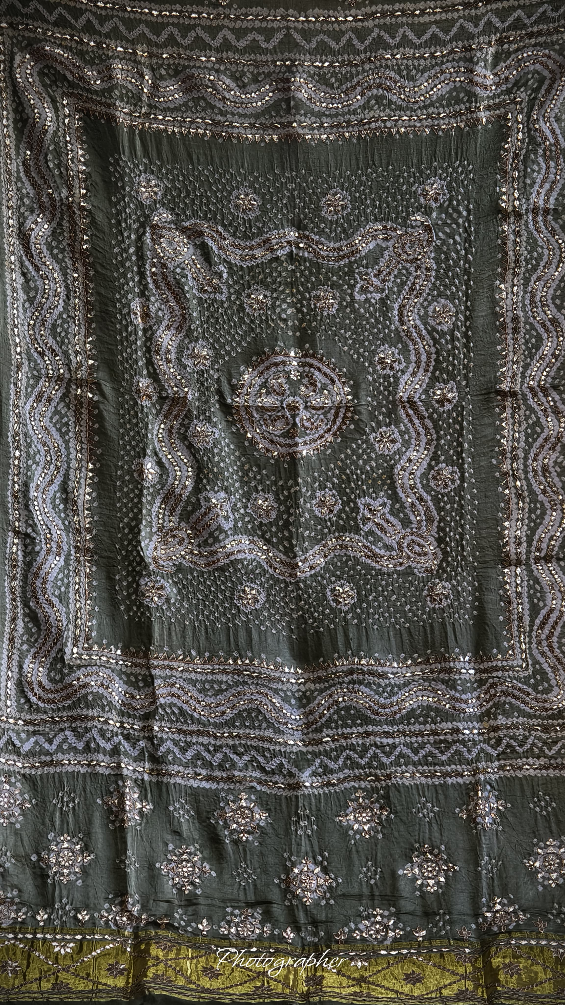 Pure Gaji Silk Hand  Bandej Dupata With Lagdi Patta With Puree Gotaa Patti Hand Work Original Dupatta