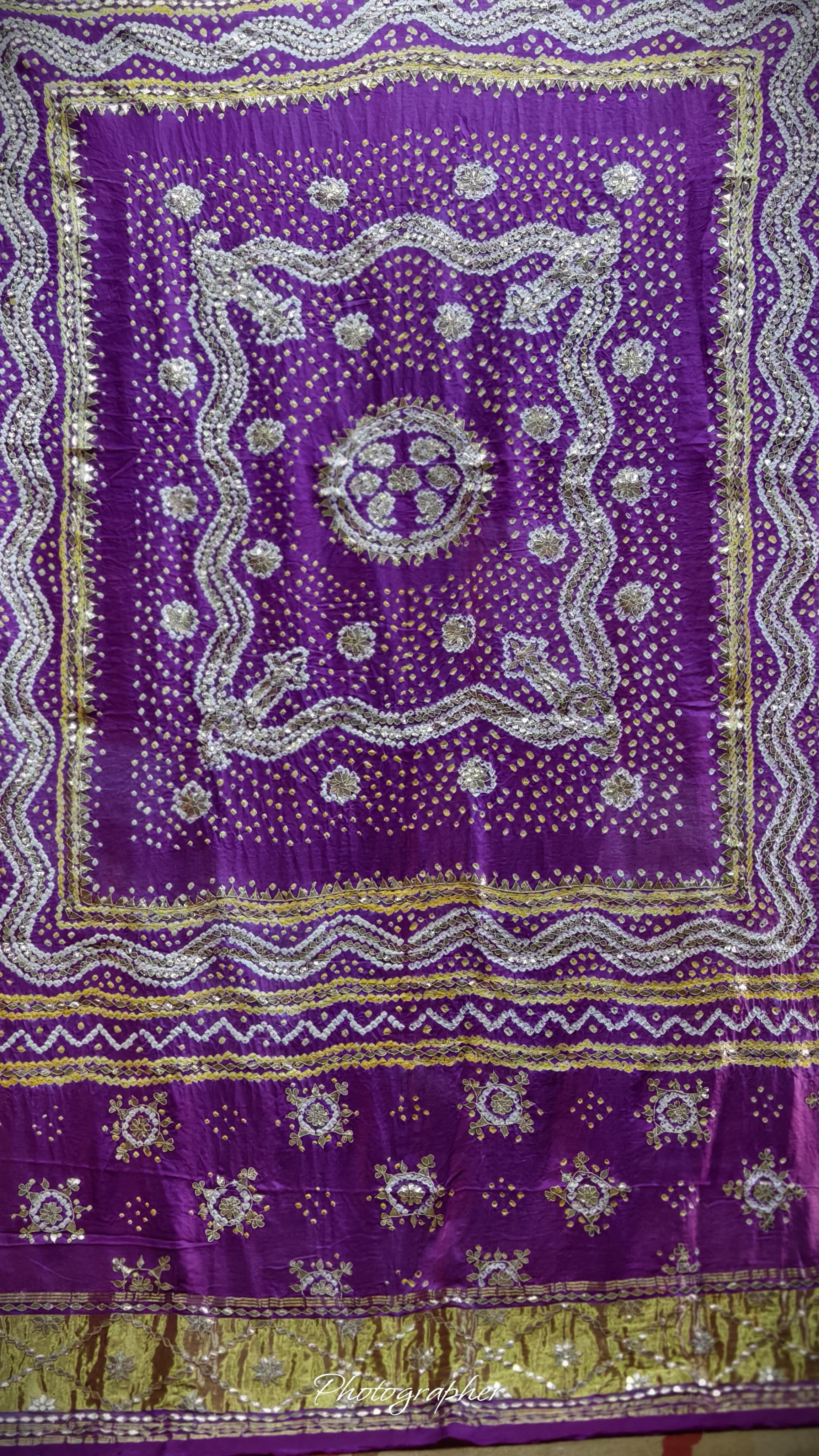 Pure Gaji Silk Hand  Bandej Dupata With Lagdi Patta With Puree Gotaa Patti Hand Work Original Dupatta