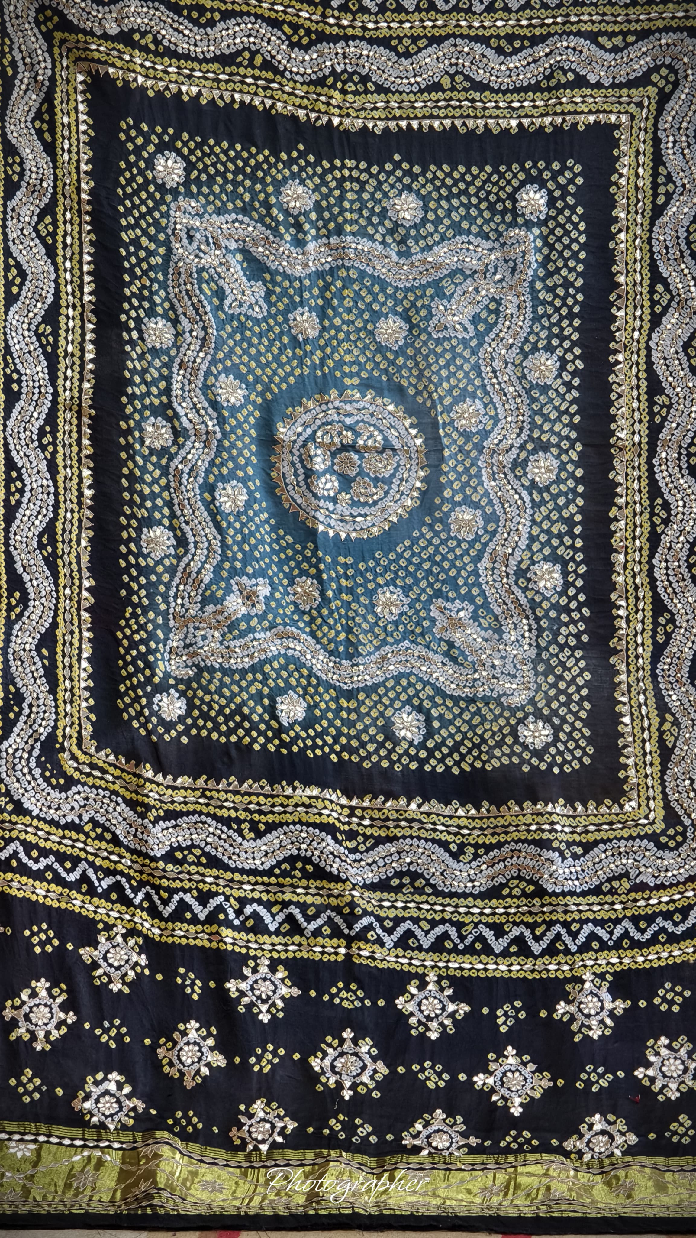 Pure Gaji Silk Hand  Bandej Dupata With Lagdi Patta With Puree Gotaa Patti Hand Work Original Dupatta