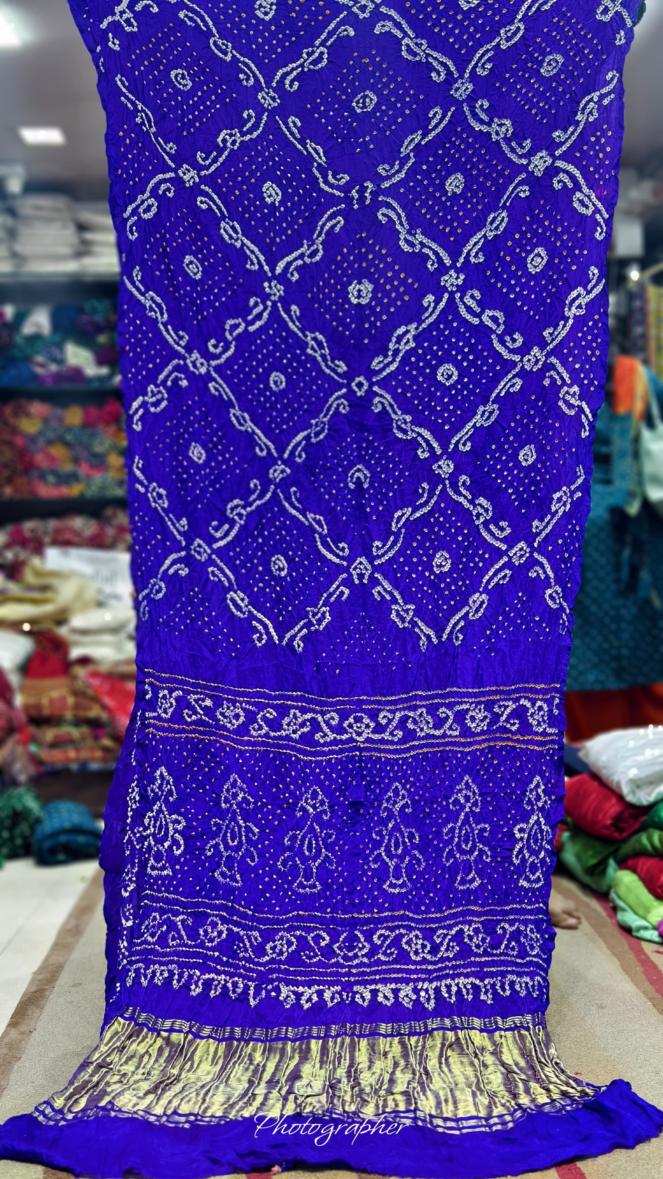 Pure Gaji Silk Hand  Bandej Saree With Lagdi Pallu