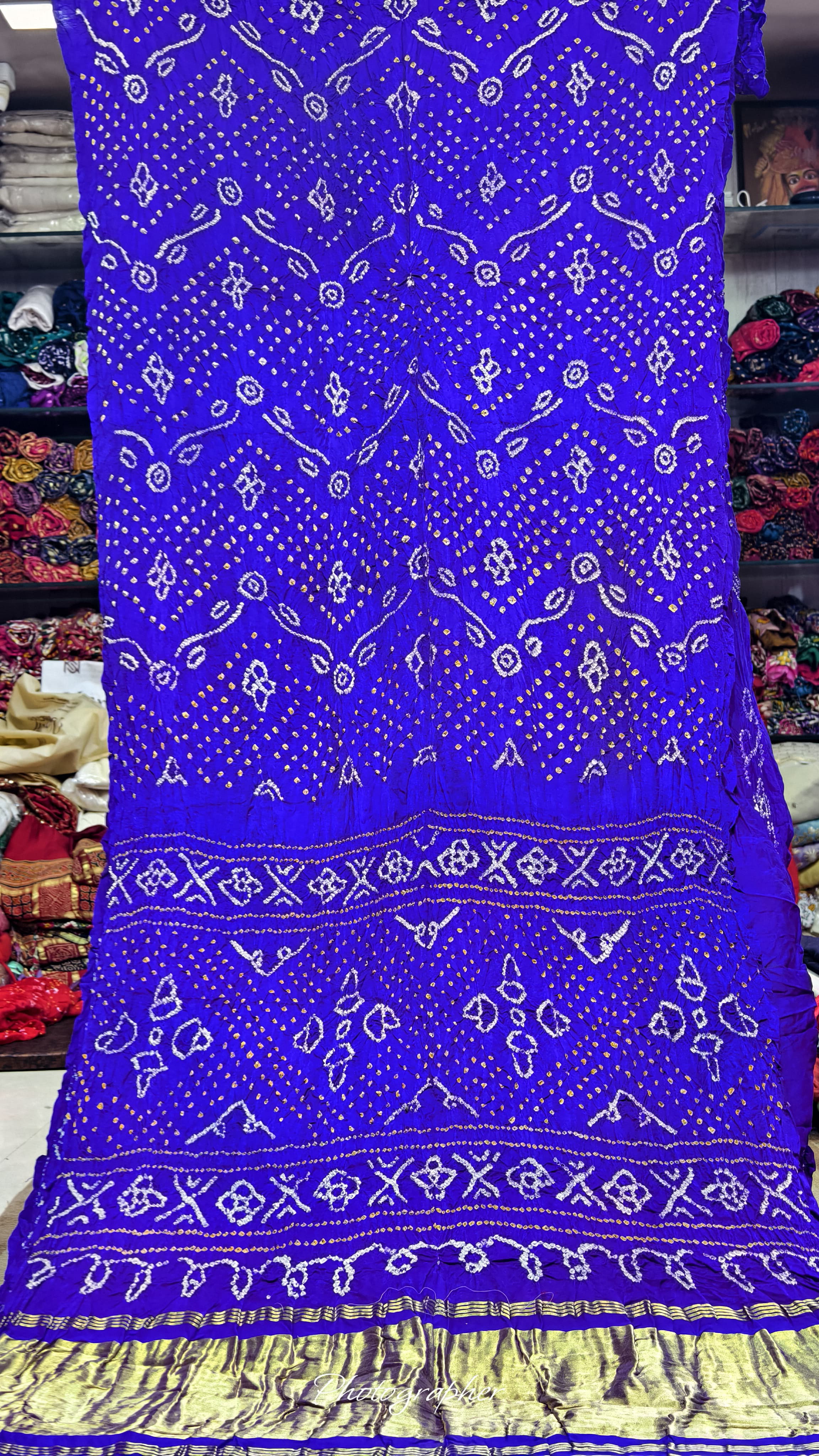 Pure Gaji Silk Hand  Bandej Saree With Lagdi Pallu