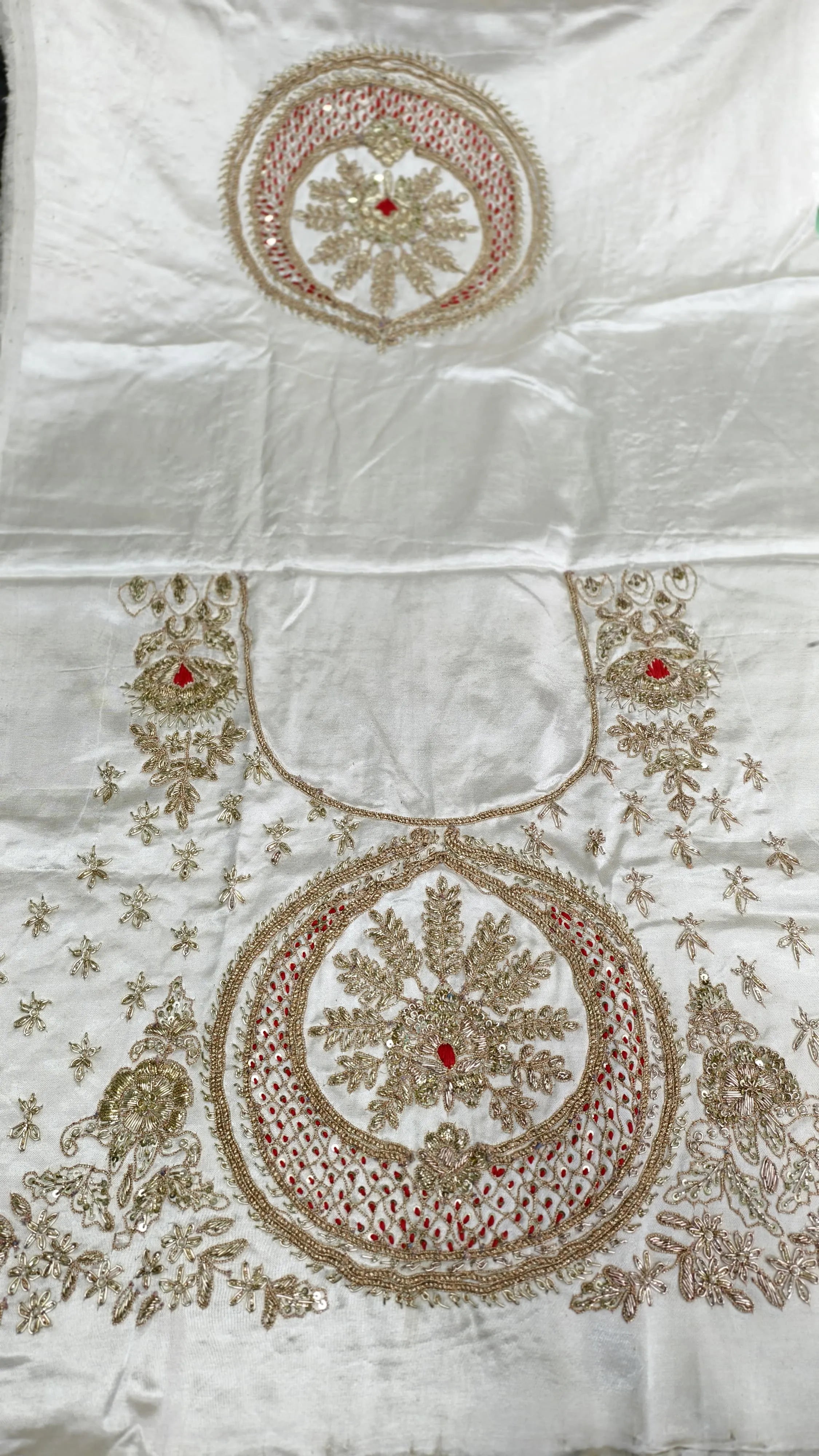 Pure Mashru Gaji Silk Blouse Piece with Pearl Jardoshi Work