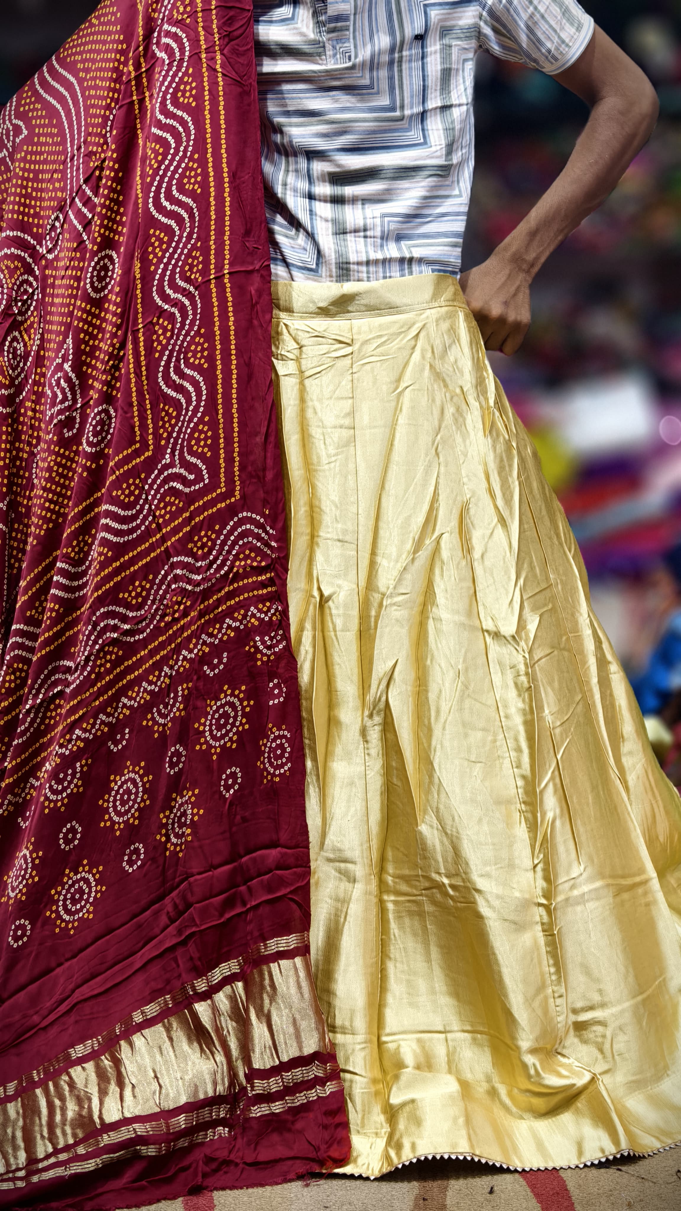 Pure Mashru Gaji Silk Plain Ghagra with Pure Modal Gaji Silk Digital Prints Dupatta and Lagdi Patta