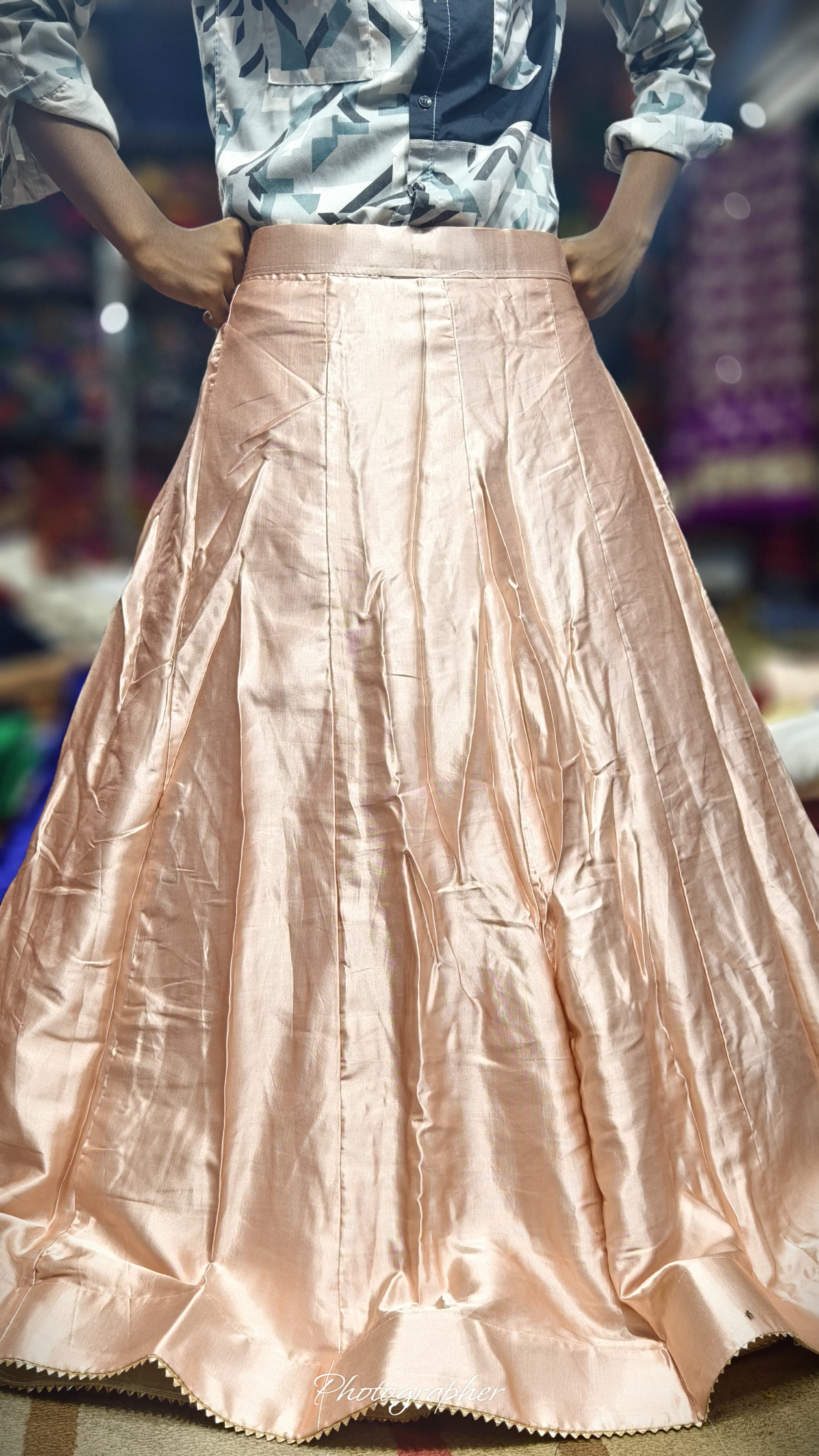 Pure Mashru Gaji Silk Plain Ghagraa With Blouse