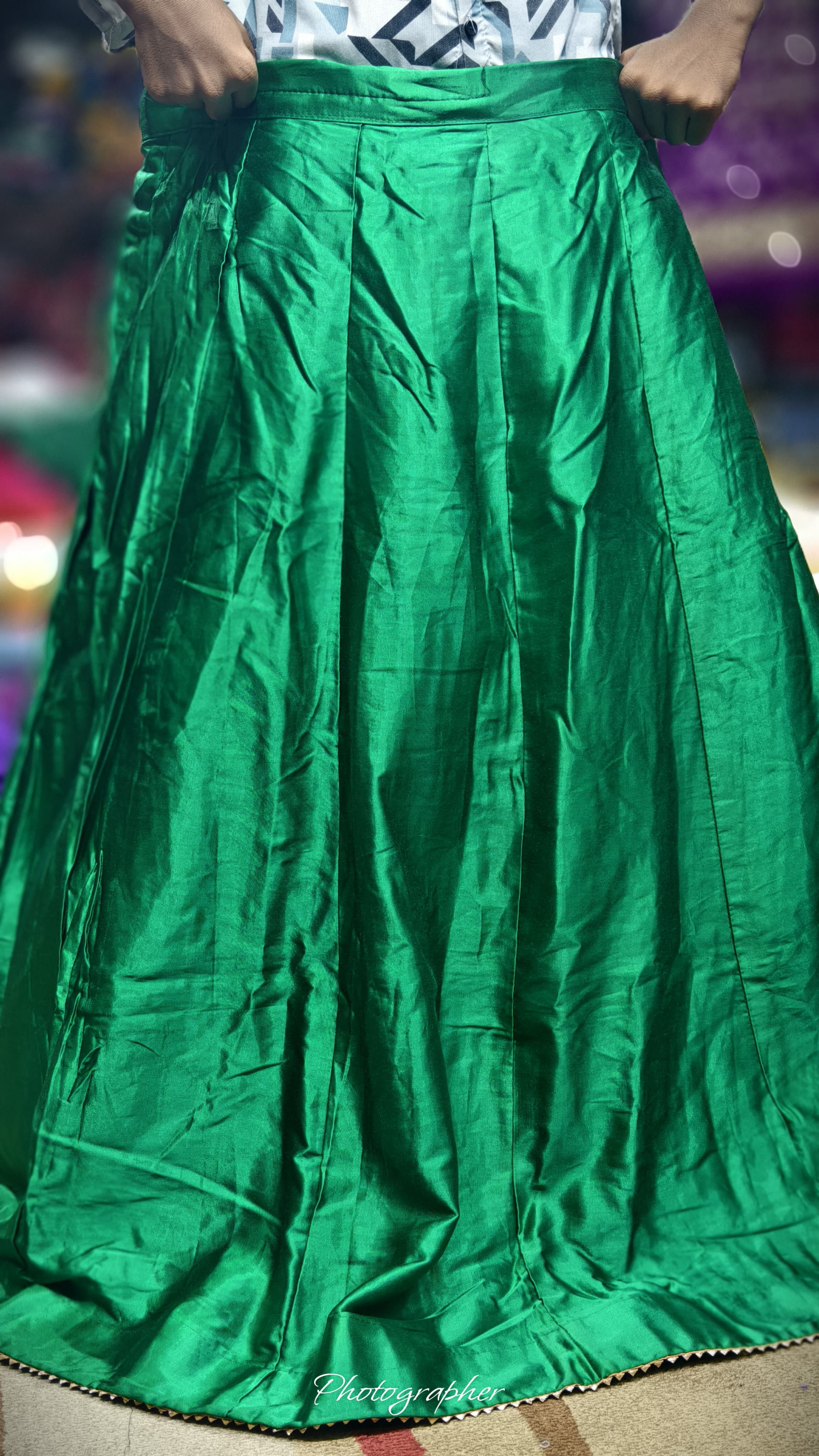 Pure Mashru Gaji Silk Plain Ghagraa With Blouse