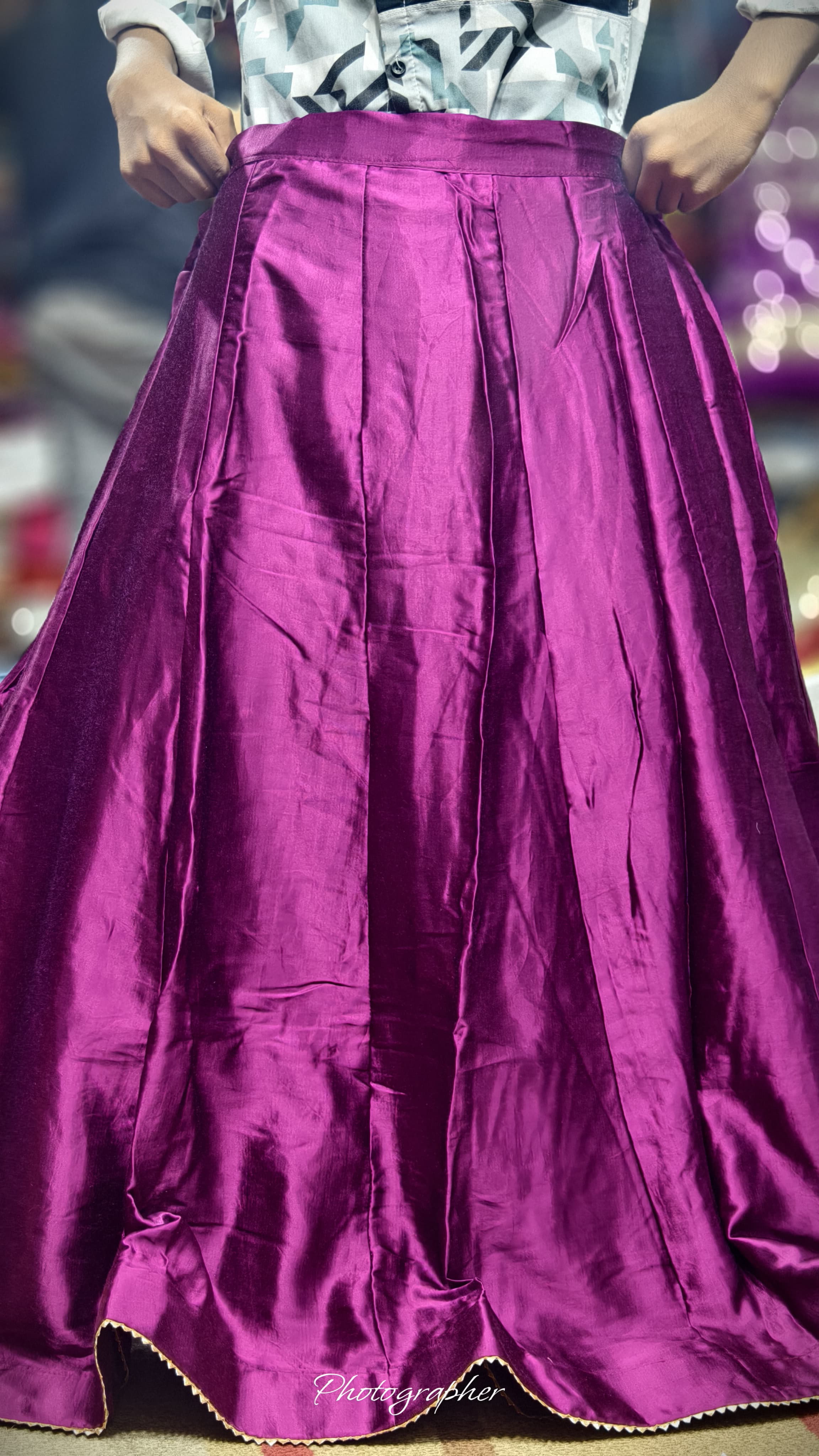 Pure Mashru Gaji Silk Plain Ghagraa With Blouse