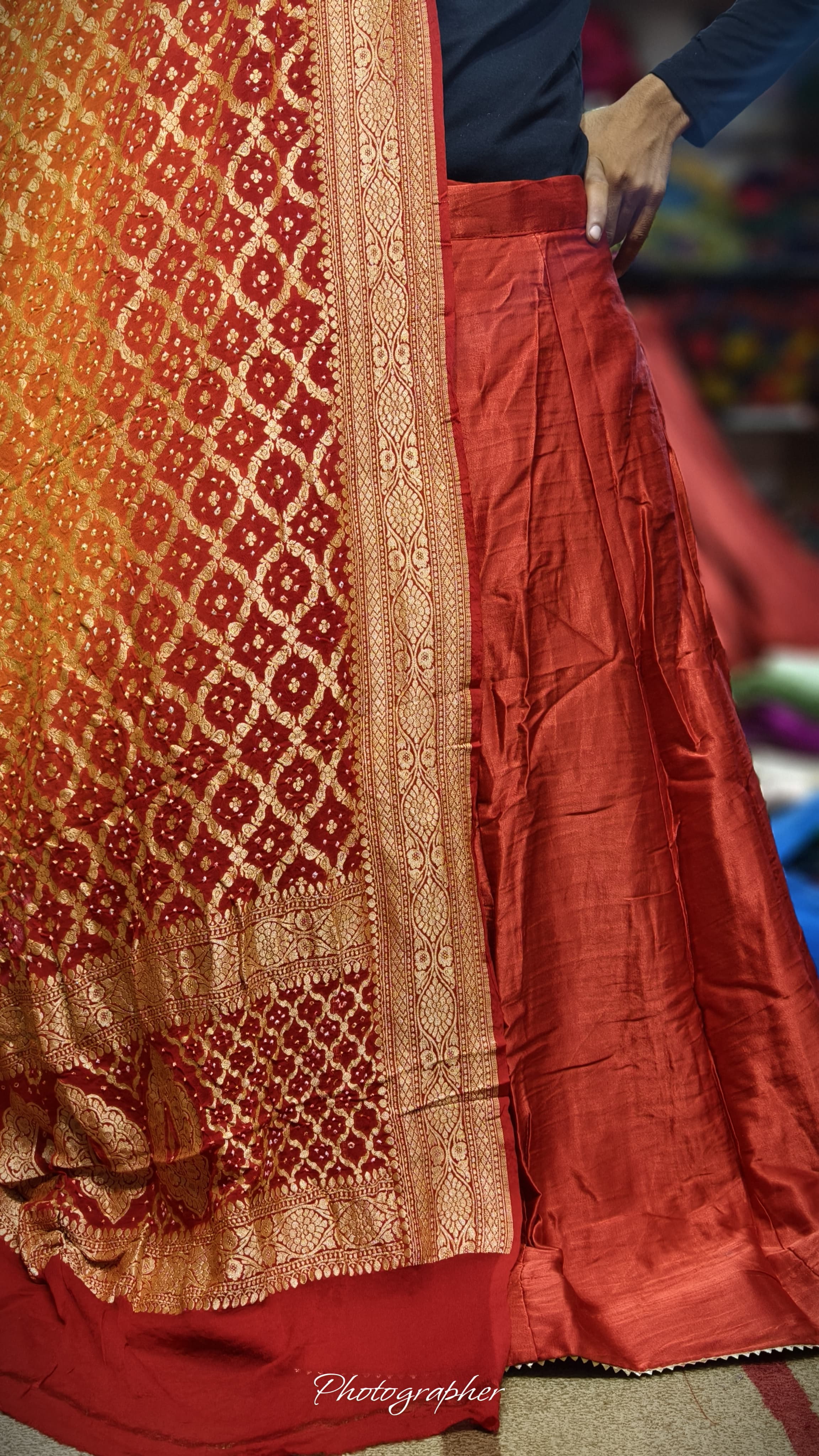 Pure Mashru Gaji Silk Plain Ghagraa With Blouse Fabric With Original Pure Georgette Neemzari Dupatta Full Pair