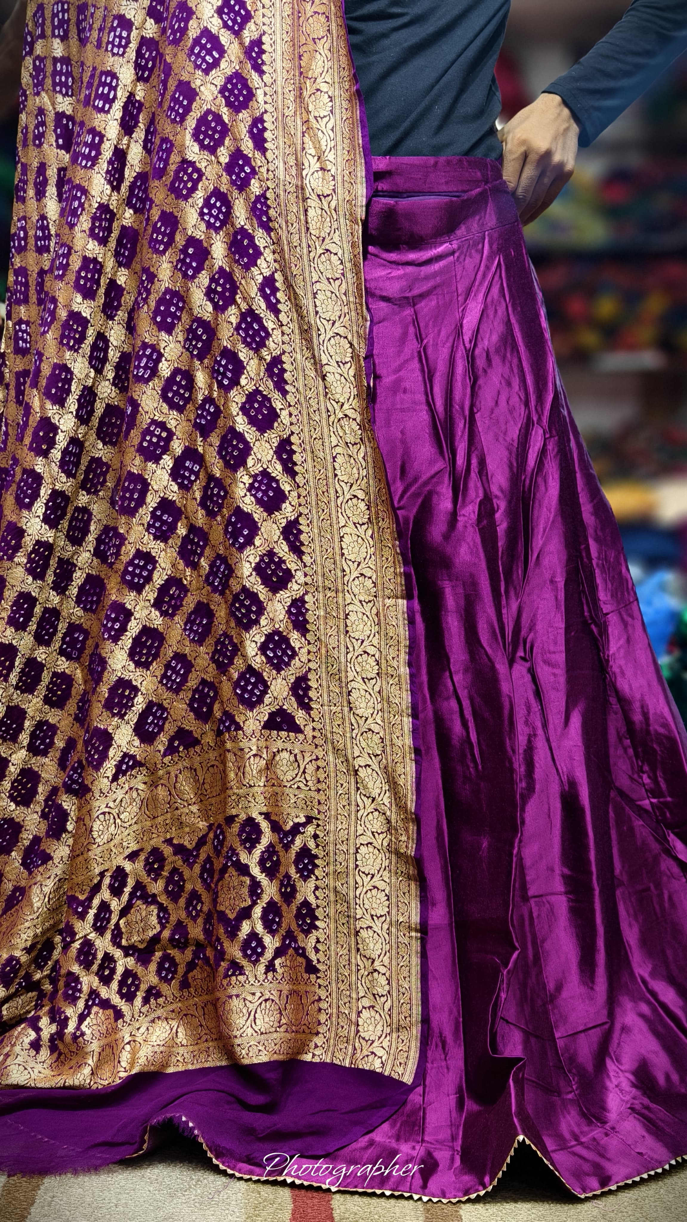 Pure Mashru Gaji Silk Plain Ghagraa With Blouse Fabric With Original Pure Georgette Neemzari Dupatta Full Pair