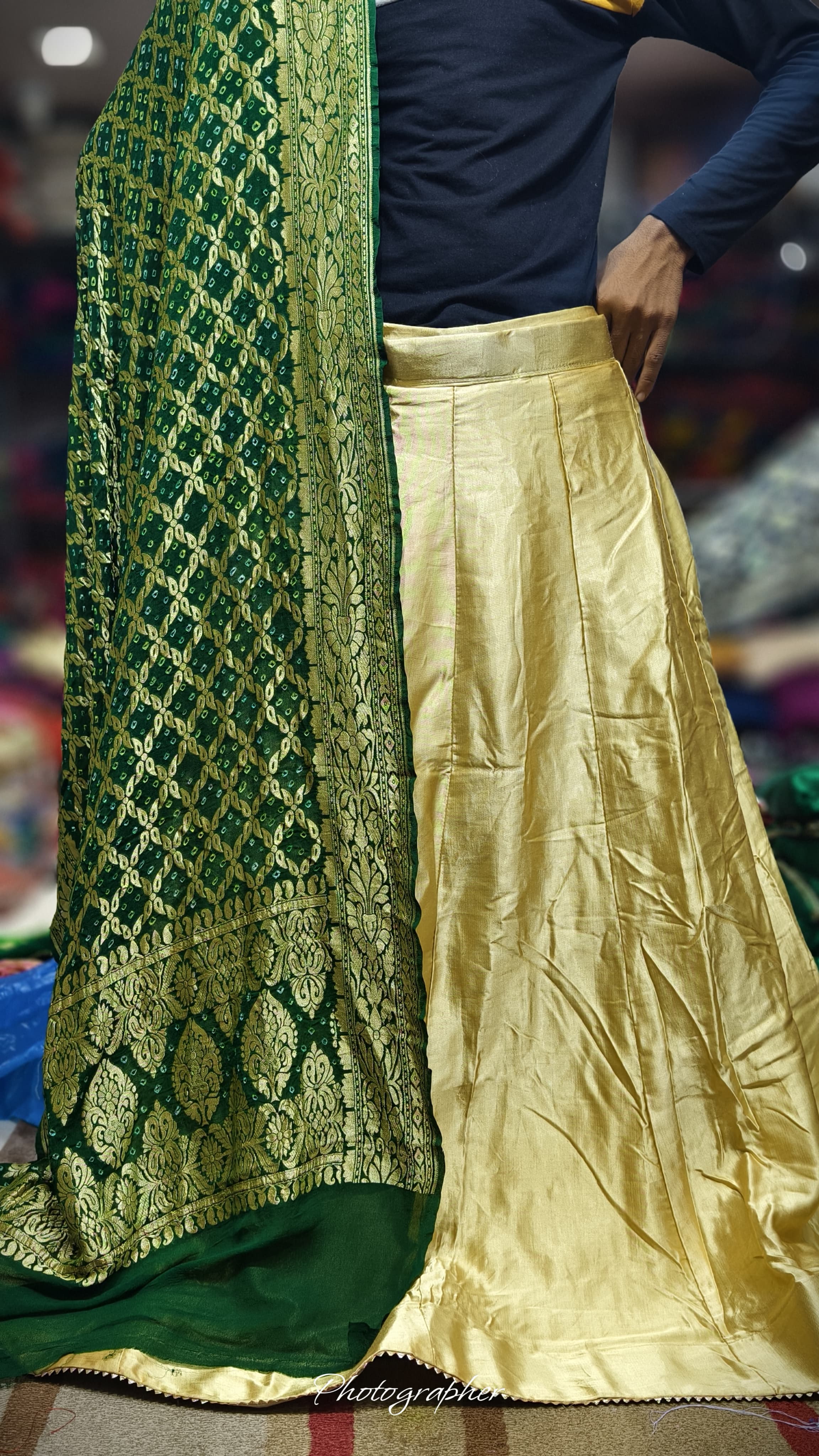 Pure Mashru Gaji Silk Plain Ghagraa With Blouse Fabric With Original Pure Georgette Neemzari Dupatta Full Pair