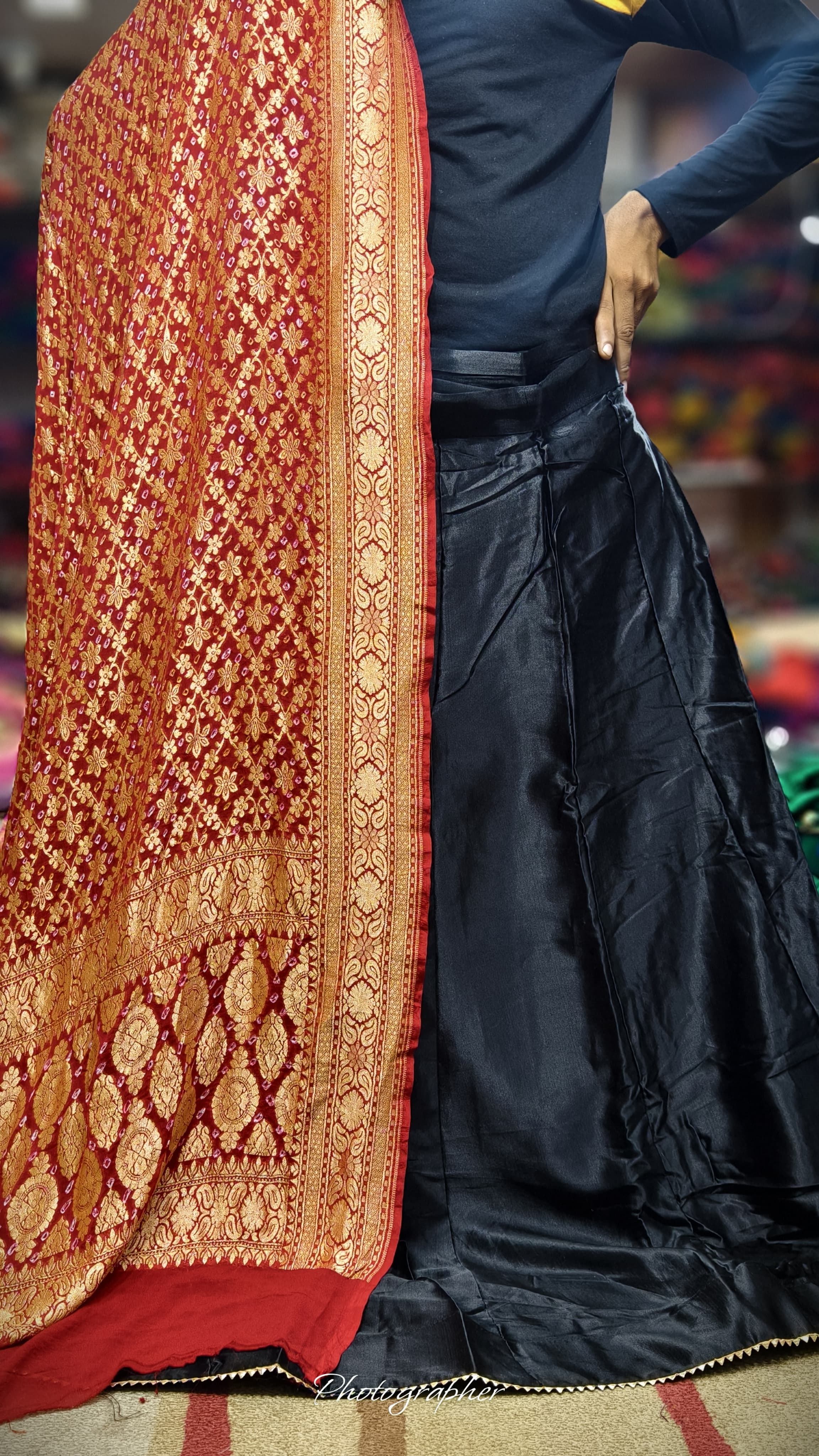 Pure Mashru Gaji Silk Plain Ghagraa With Blouse Fabric With Original Pure Georgette Neemzari Dupatta Full Pair
