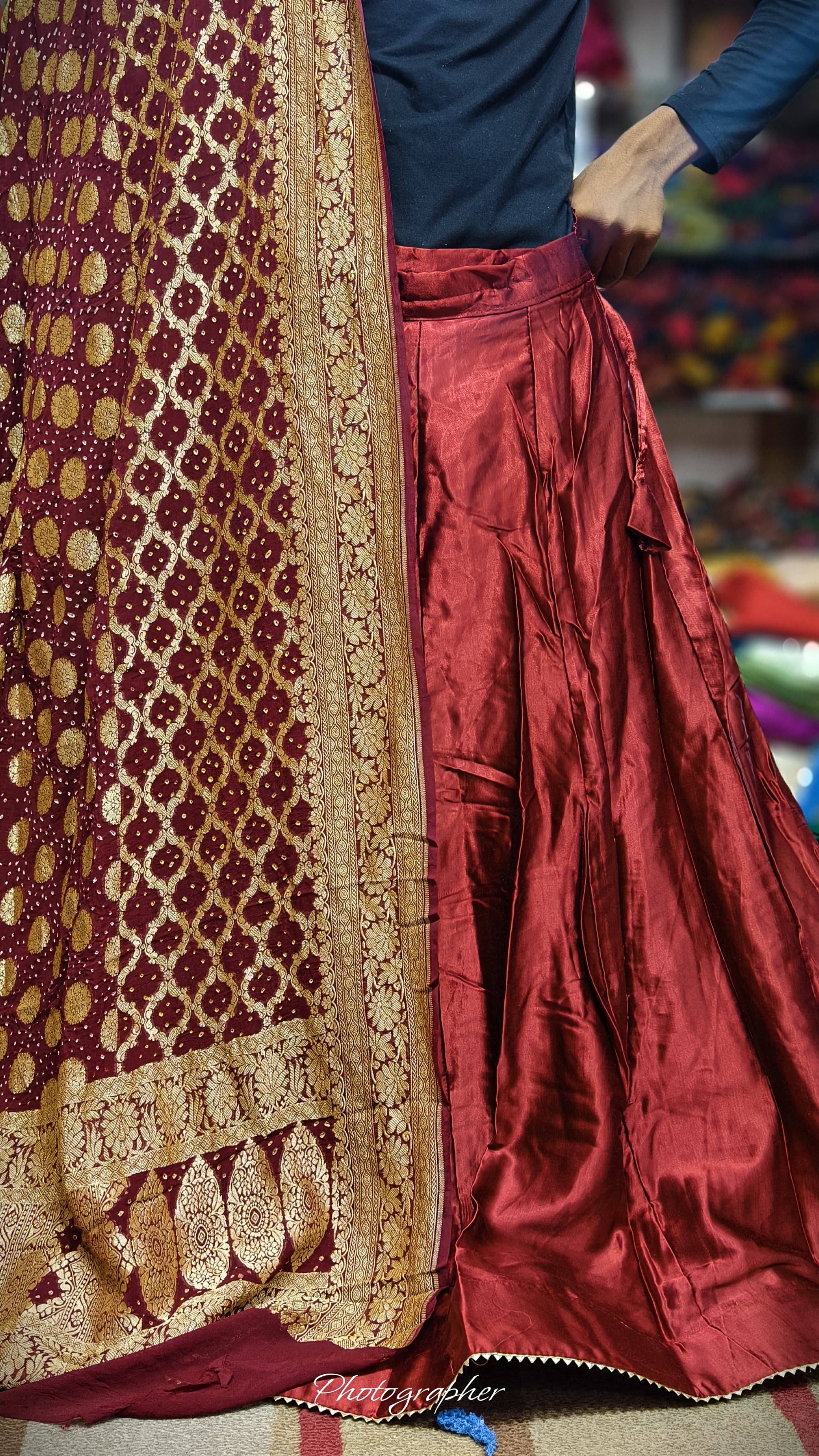 Pure Mashru Gaji Silk Plain Ghagraa With Blouse Fabric With Original Pure Georgette Neemzari Dupatta Full Pair