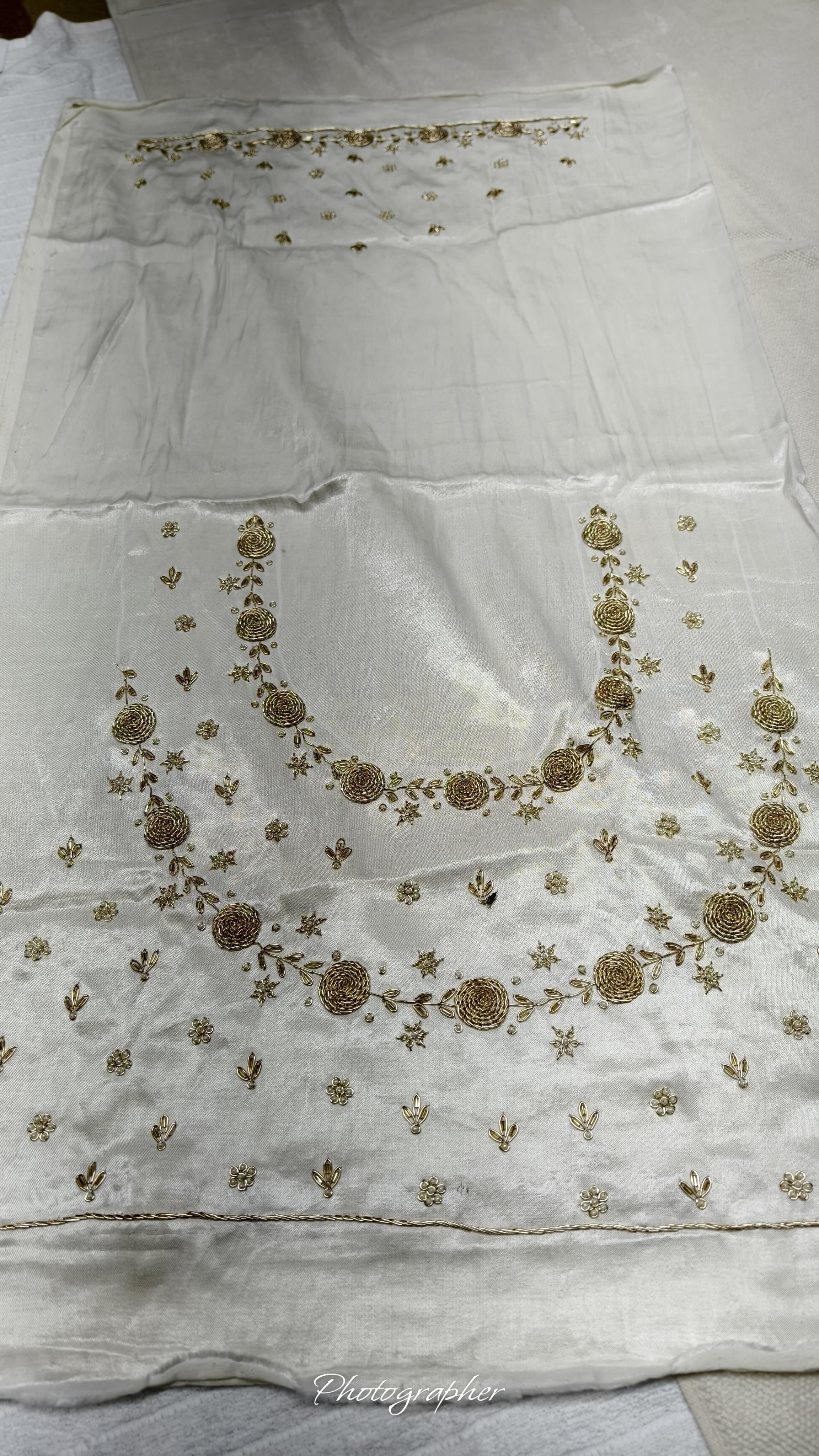 Pure Masru Gaji Silk Blouse Piece With Pearl Jardoshi Work
