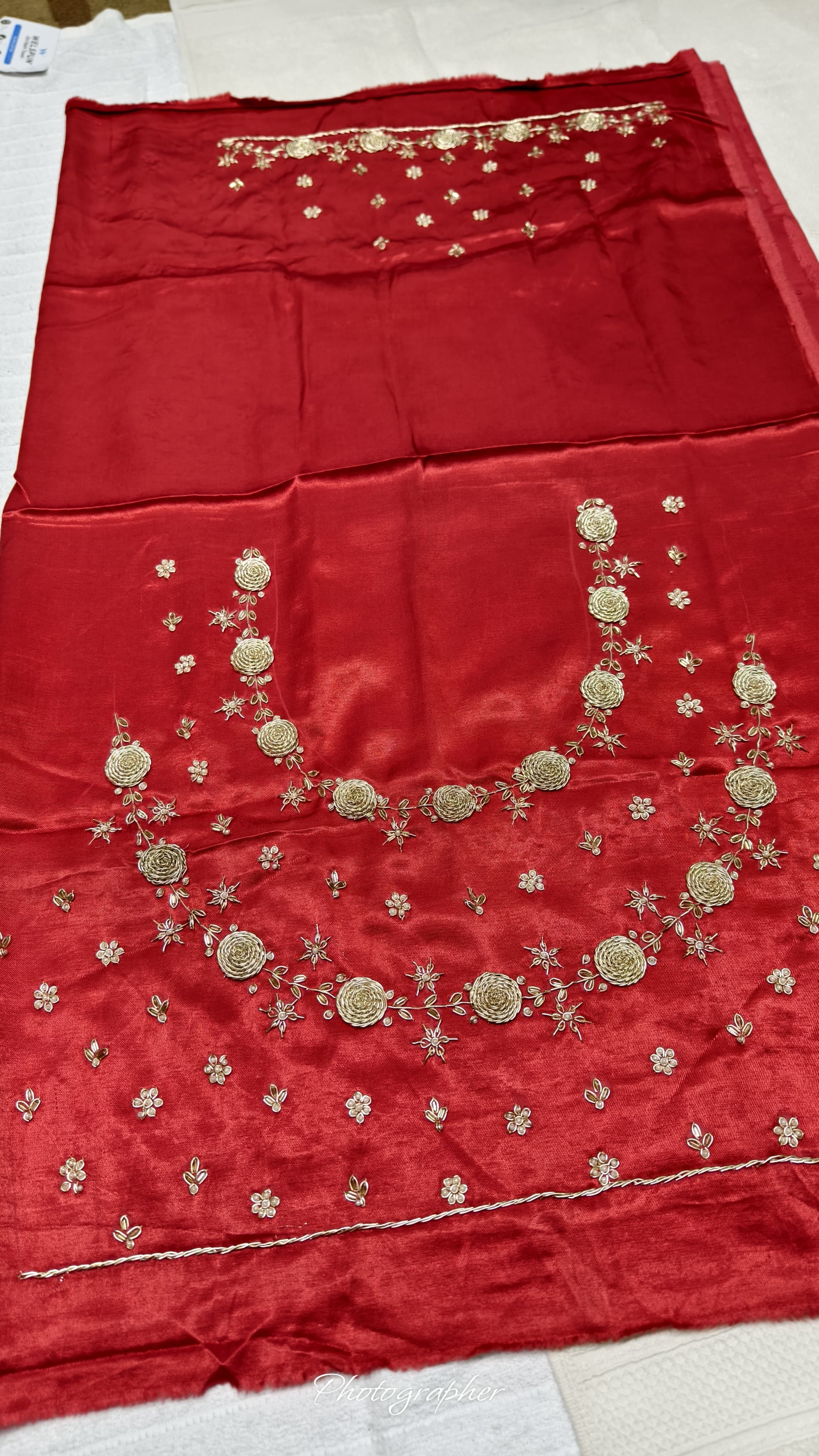 Pure Masru Gaji Silk Blouse Piece With Pearl Jardoshi Work