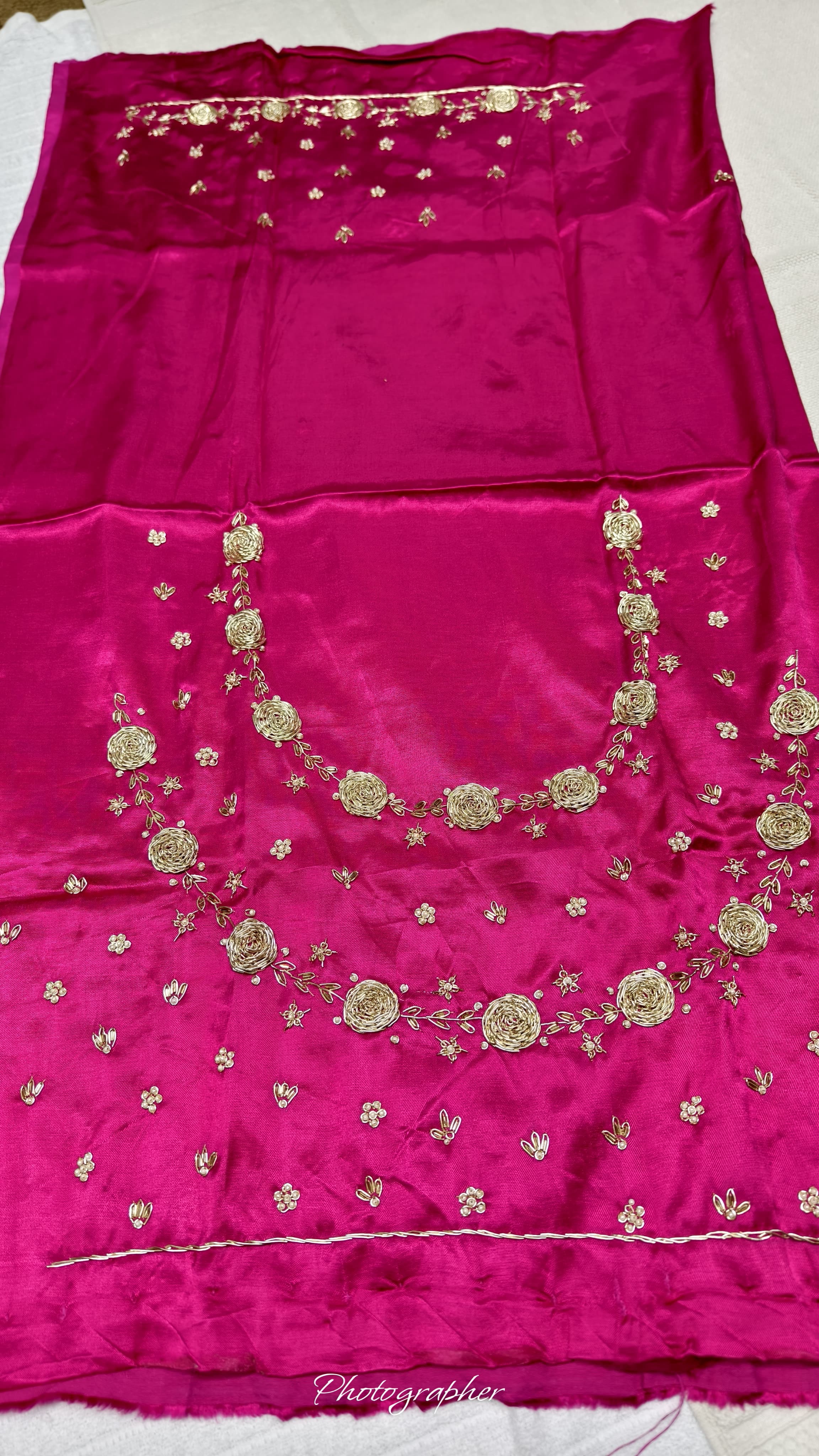 Pure Masru Gaji Silk Blouse Piece With Pearl Jardoshi Work