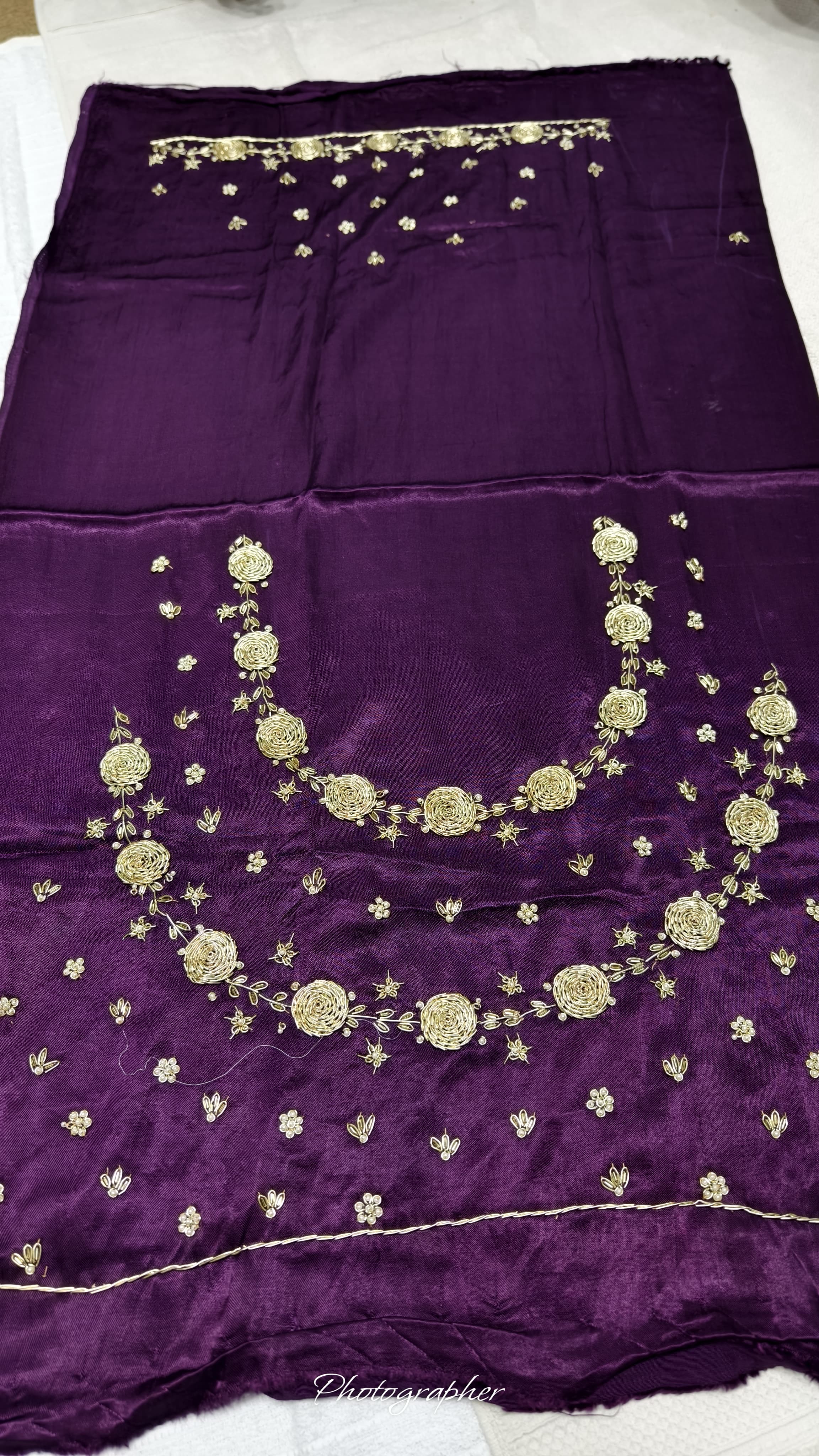 Pure Masru Gaji Silk Blouse Piece With Pearl Jardoshi Work