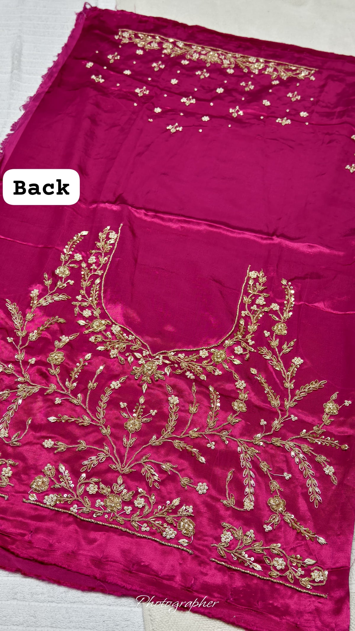 Pure Masru Gaji Silk Blouse Piece With Pearl Jardoshi Work Hand Work Blouse