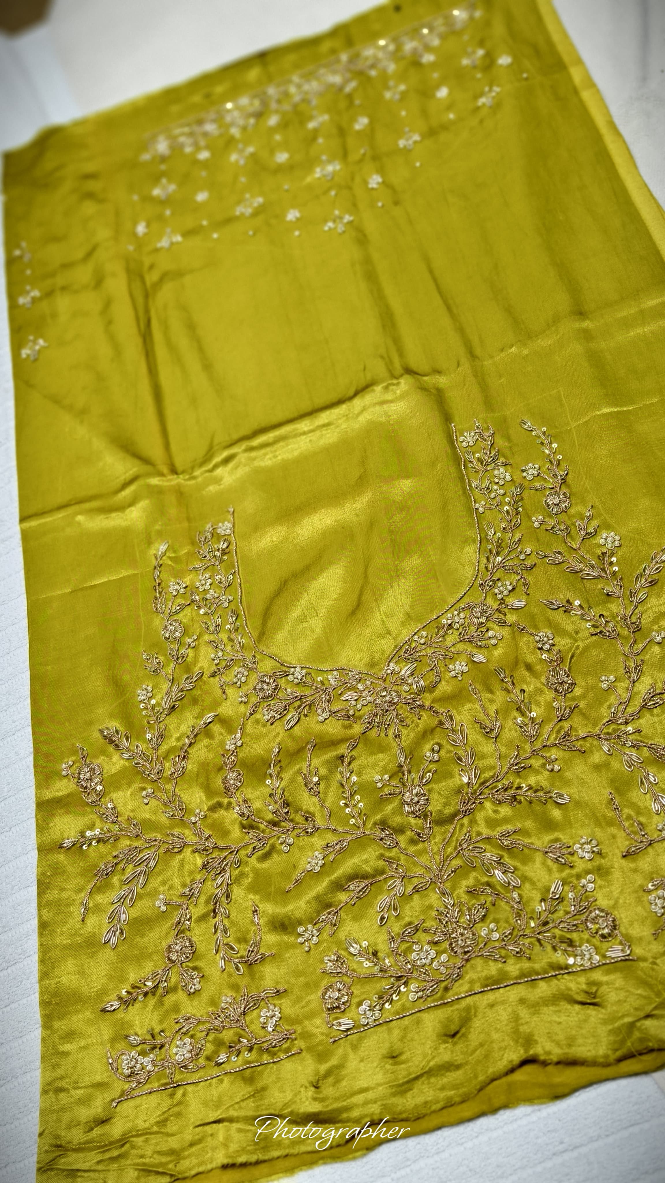 Pure Masru Gaji Silk Blouse Piece With Pearl Jardoshi Work Hand Work Blouse