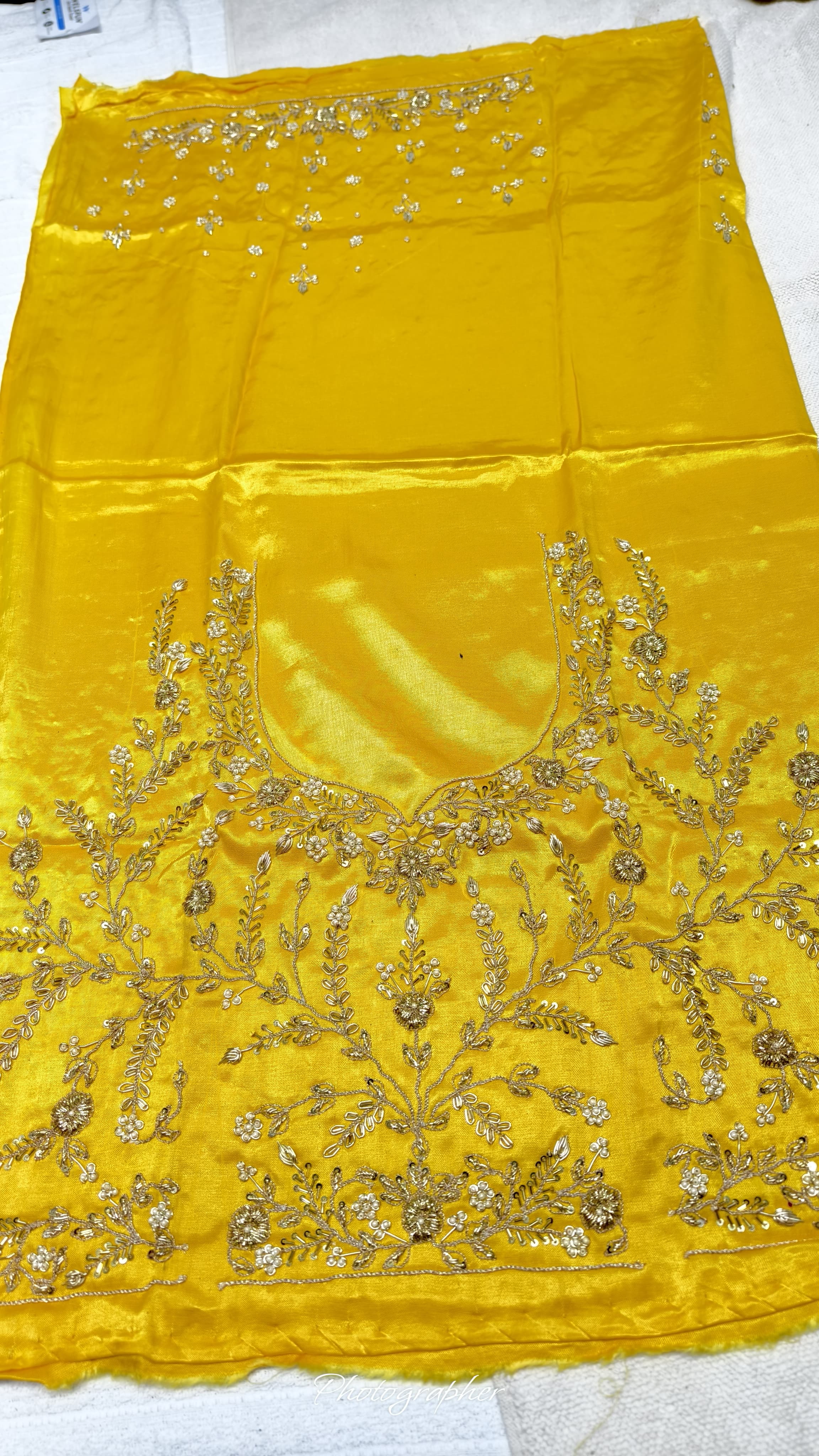 Pure Masru Gaji Silk Blouse Piece With Pearl Jardoshi Work Hand Work Blouse