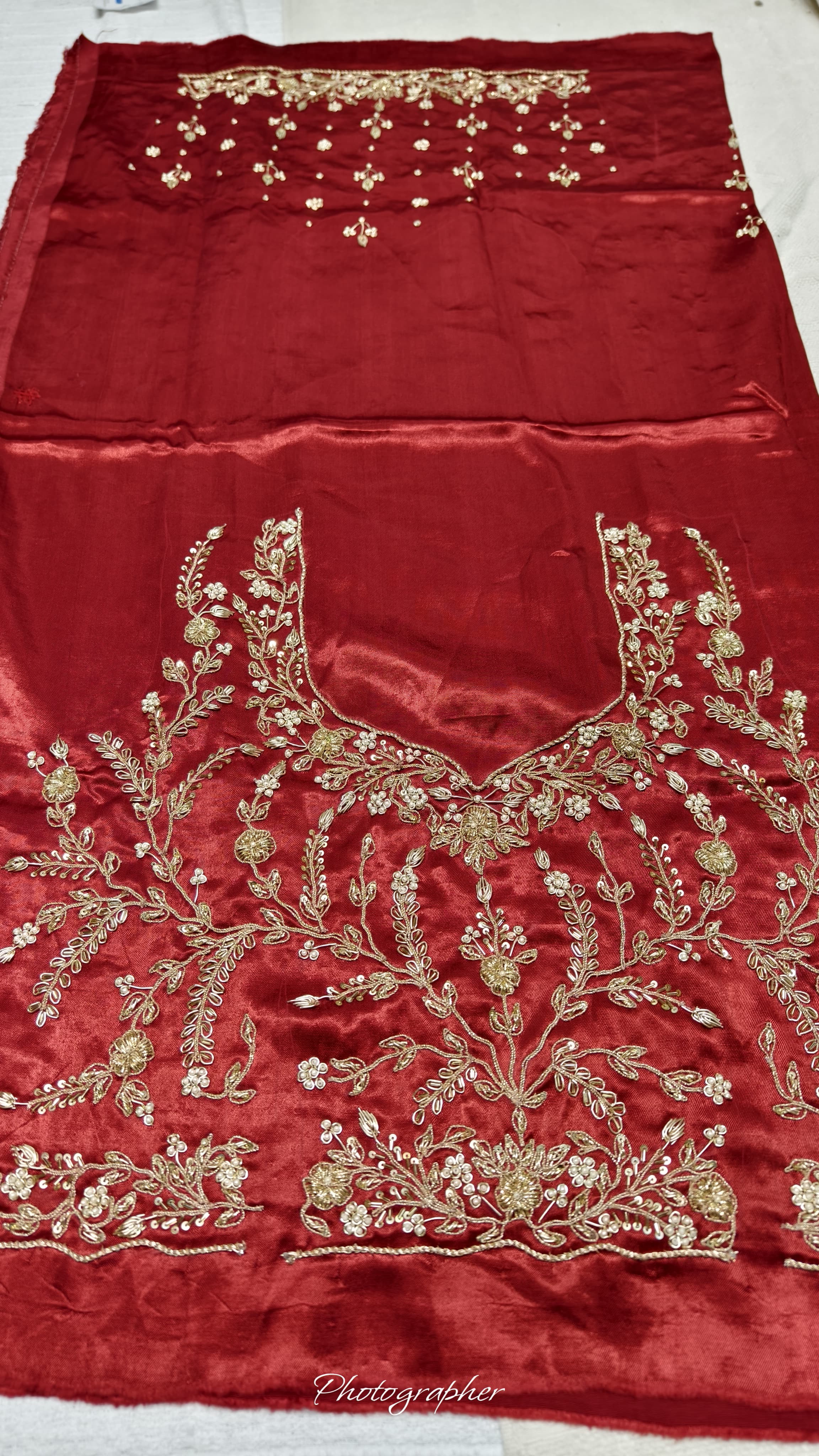 Pure Masru Gaji Silk Blouse Piece With Pearl Jardoshi Work Hand Work Blouse