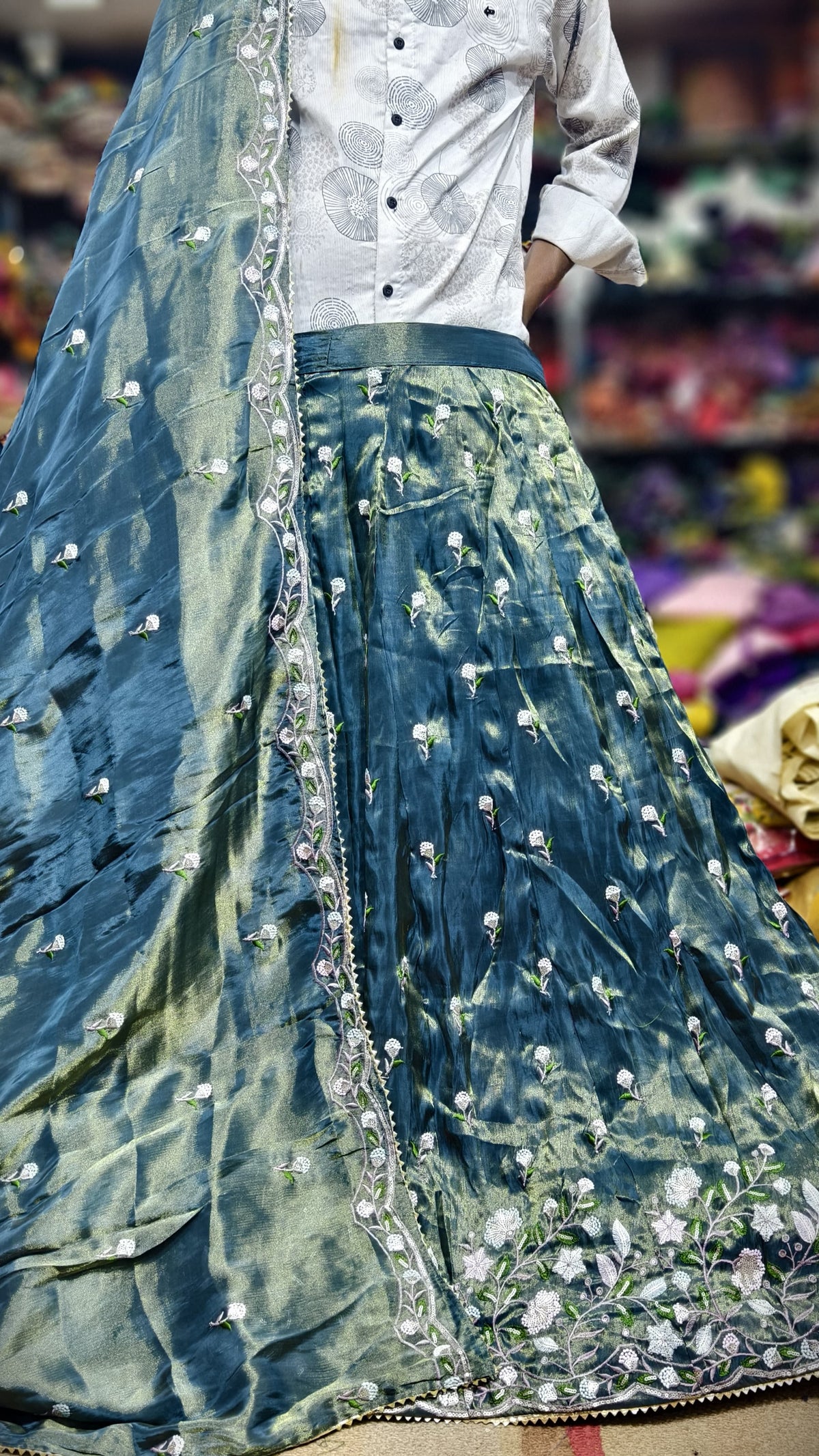 Pure Viscos Tissue Chaniya Choli with Multi Sequence Work