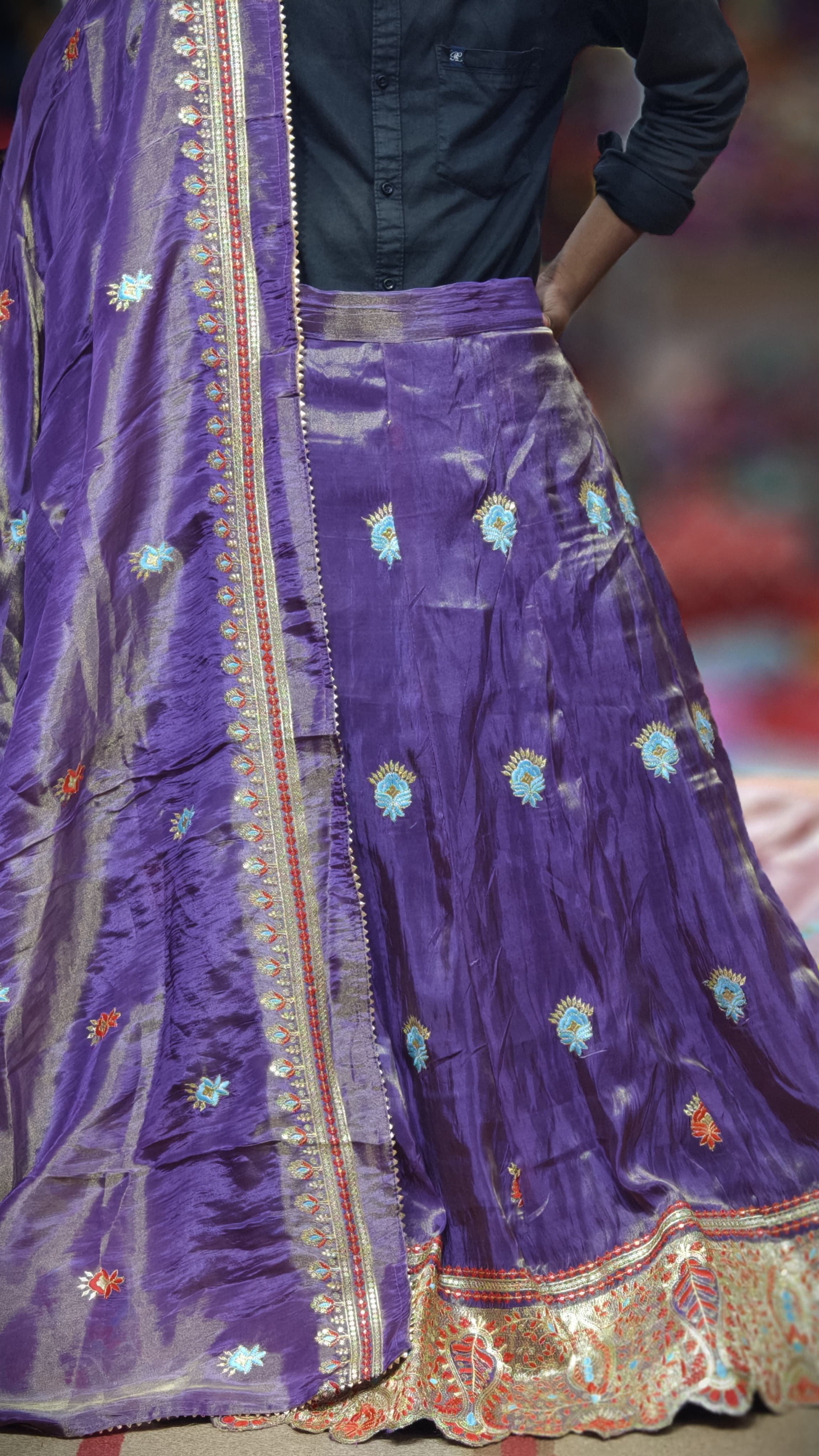 Pure Viscose Tissue Chaniya Choli with Multi-Sequence Work