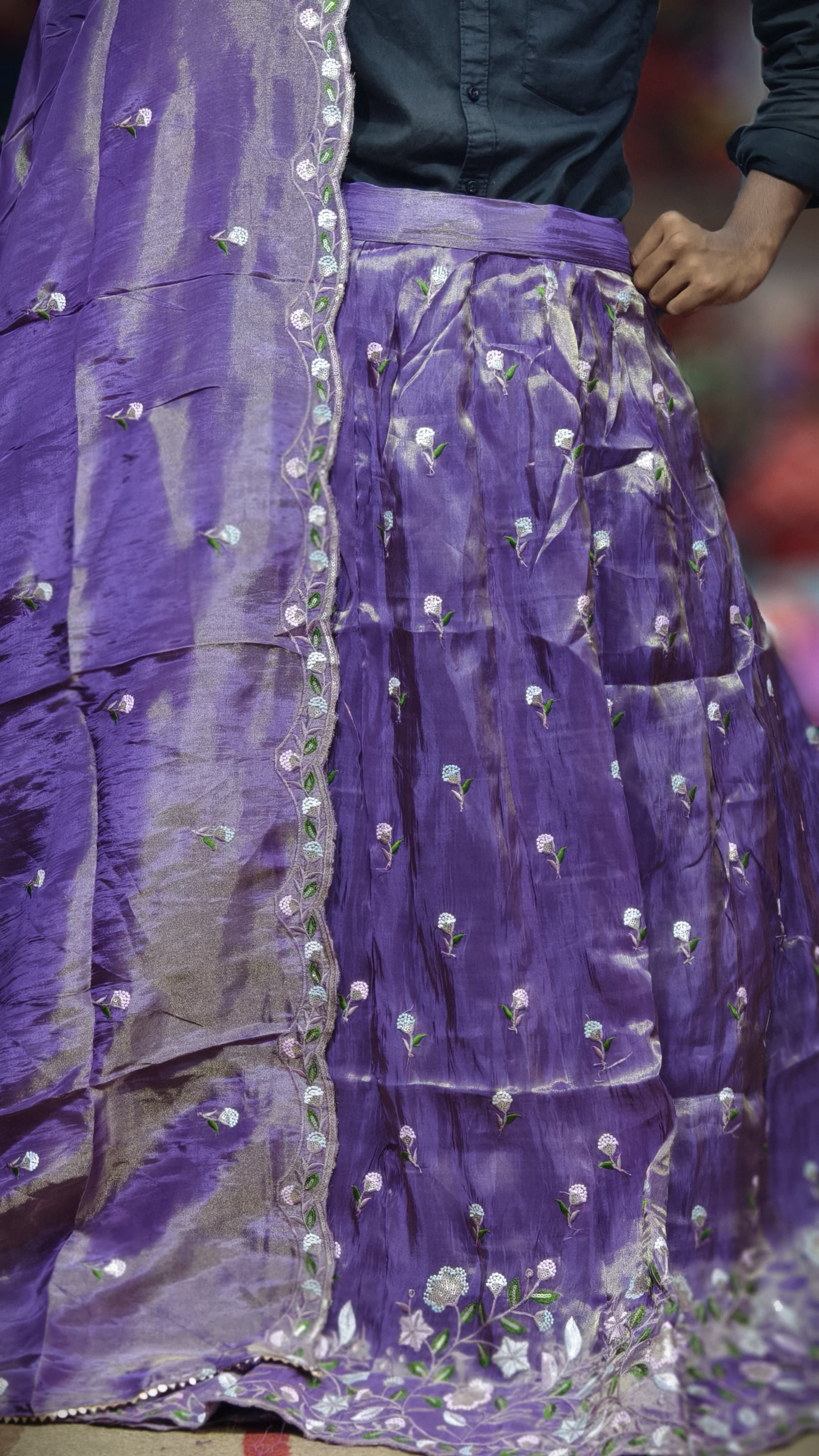 Pure Viscose Tissue Chaniya Choli with Multi-Sequence Work