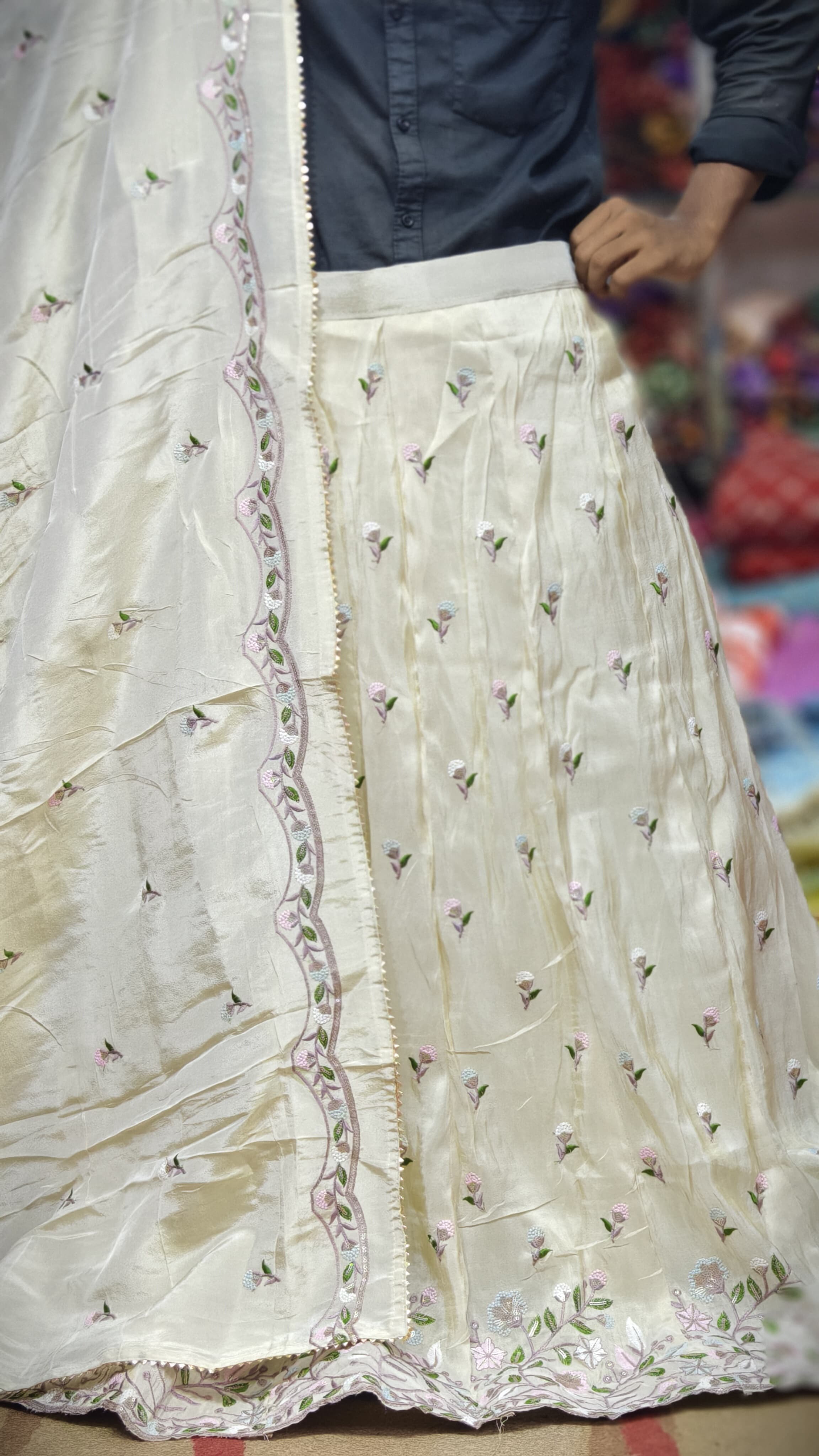 Pure Viscose Tissue Chaniya Choli with Multi-Sequence Work