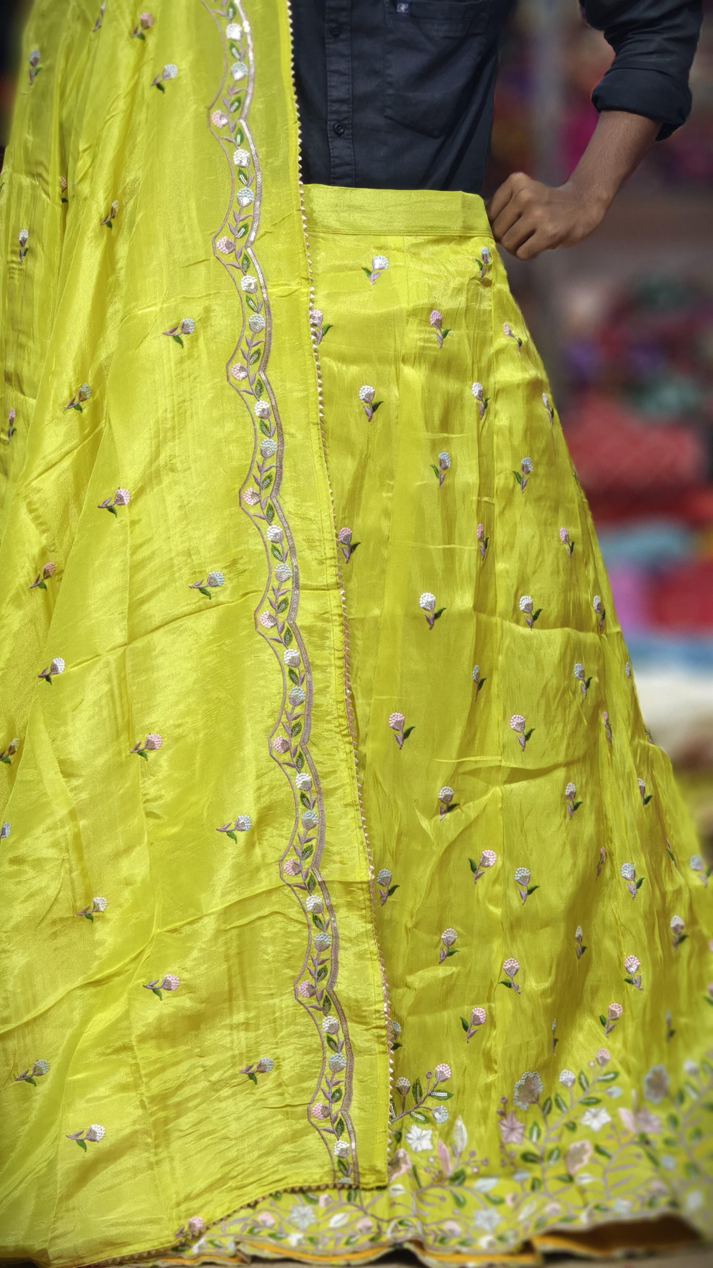 Pure Viscose Tissue Chaniya Choli with Multi-Sequence Work
