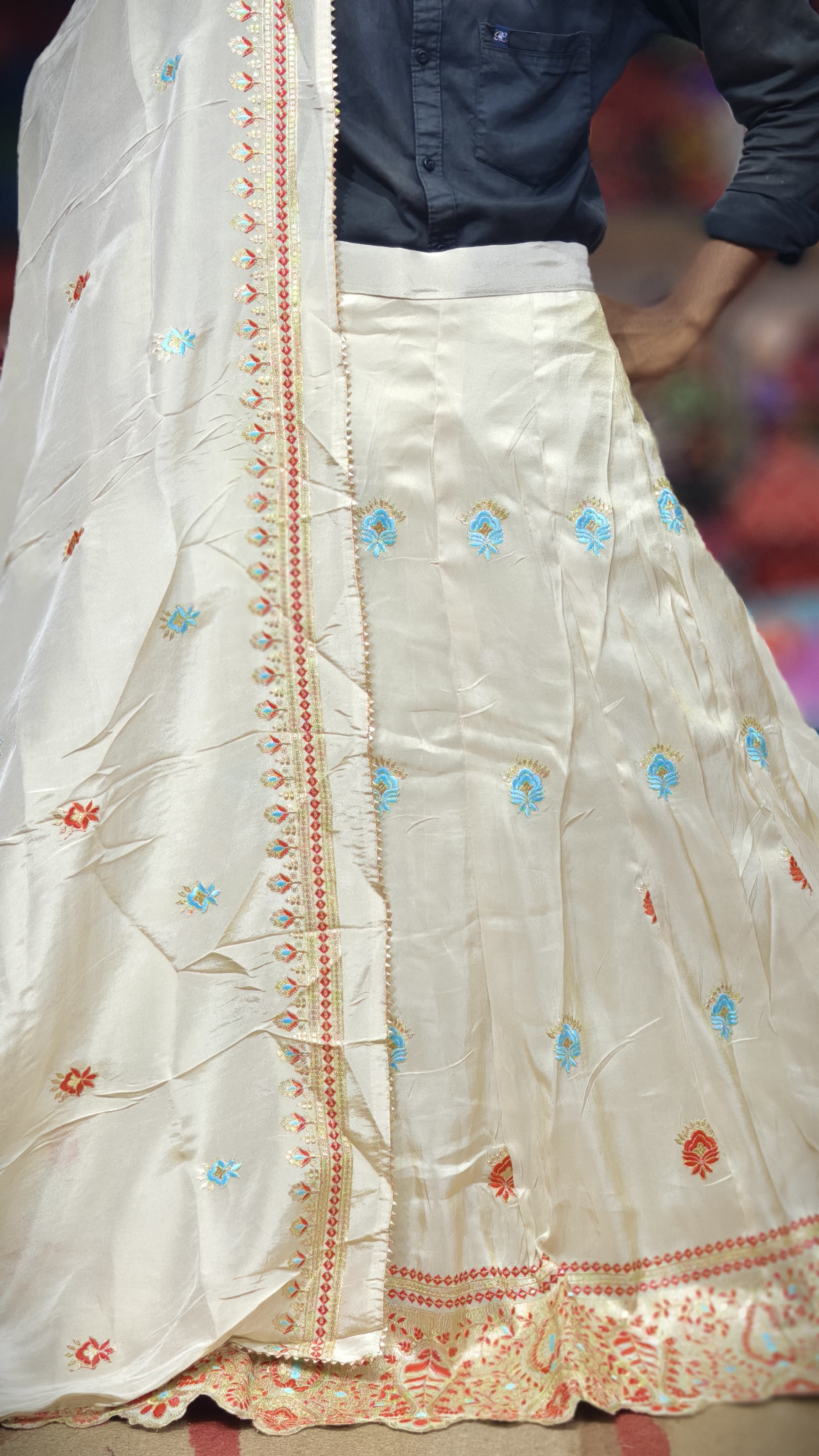 Pure Viscose Tissue Chaniya Choli with Multi-Sequence Work