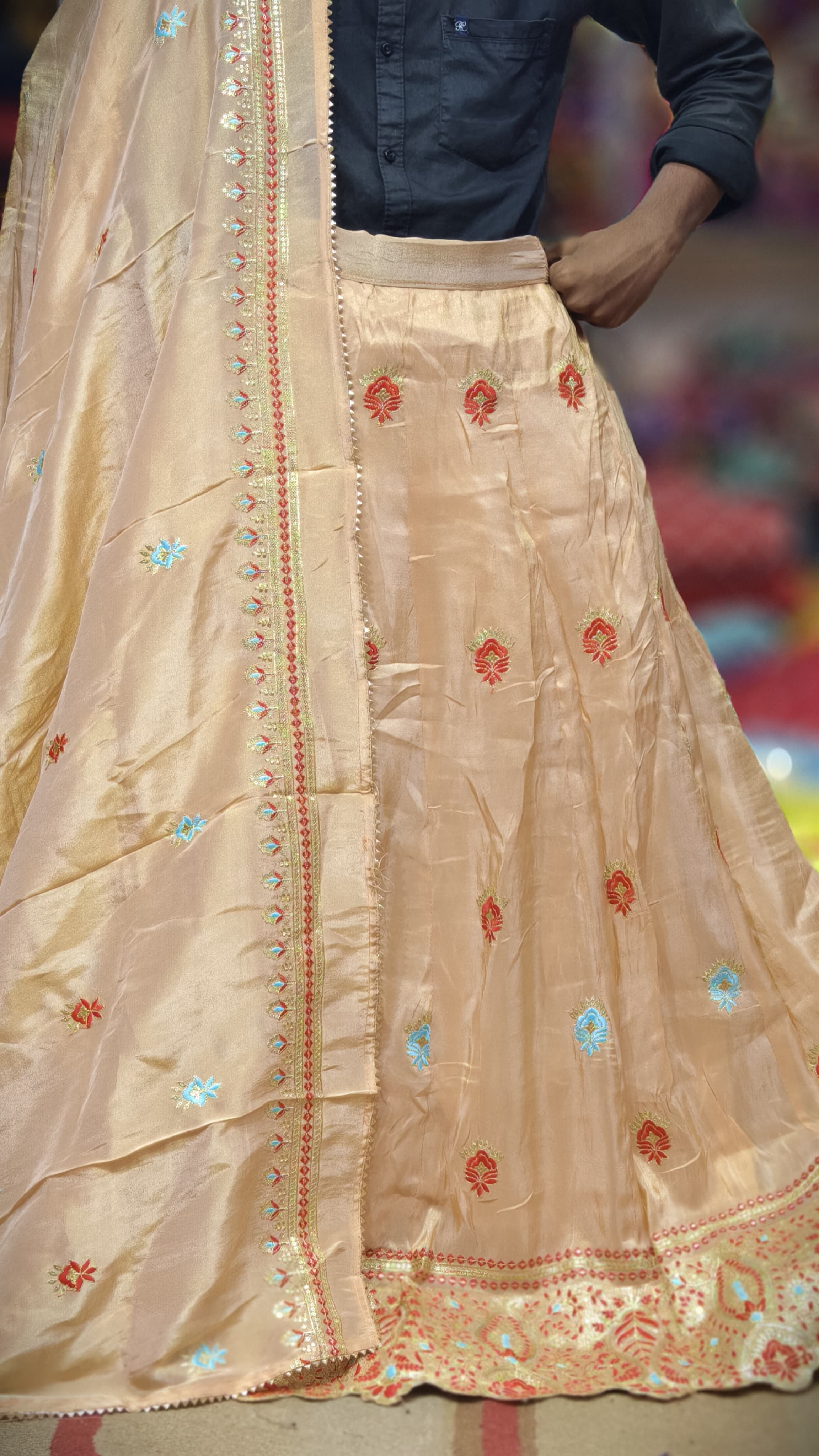 Pure Viscose Tissue Chaniya Choli with Multi-Sequence Work