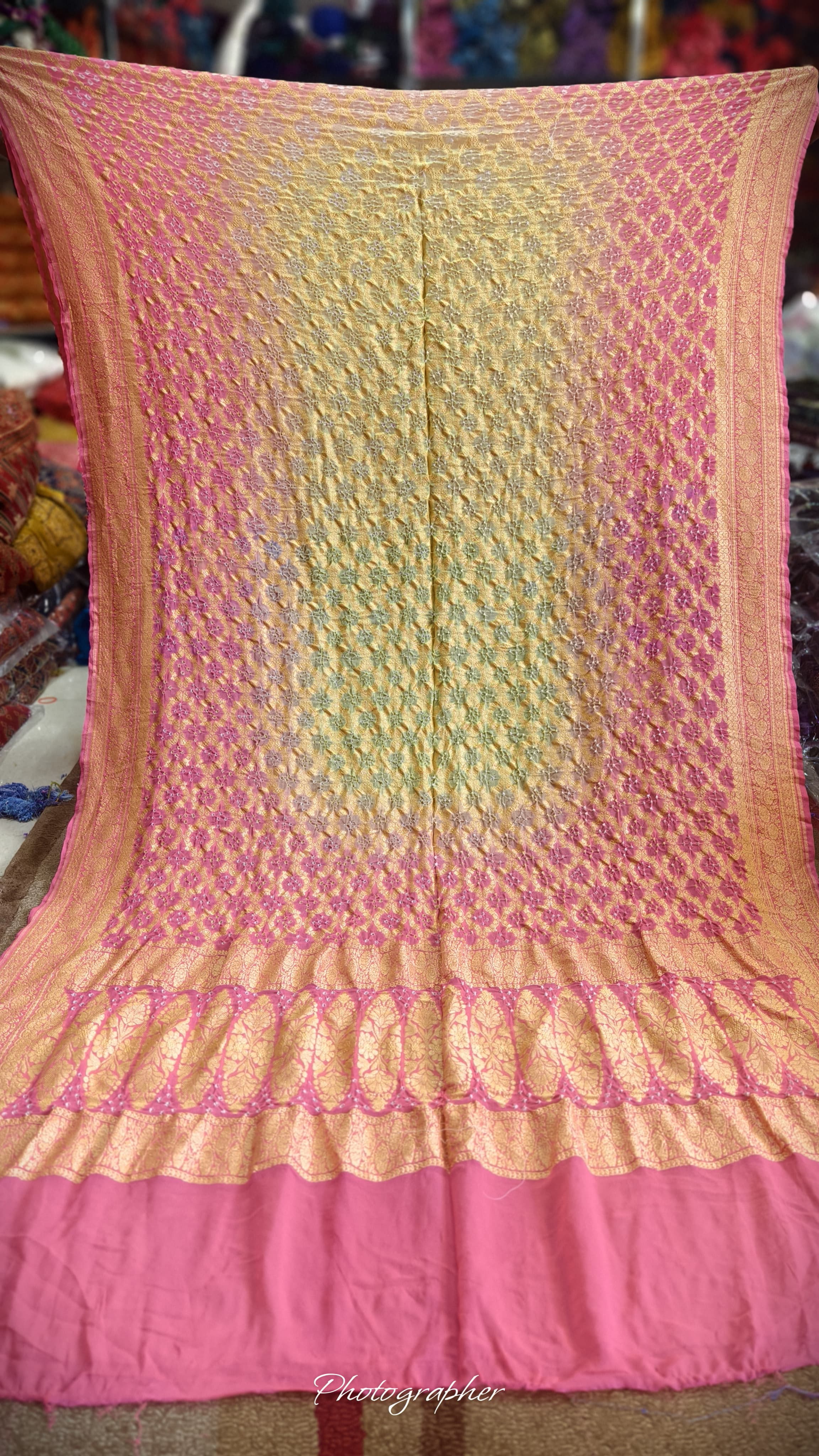 Pure Banarasi Georgette Real Neem Zari Upada Dupatta