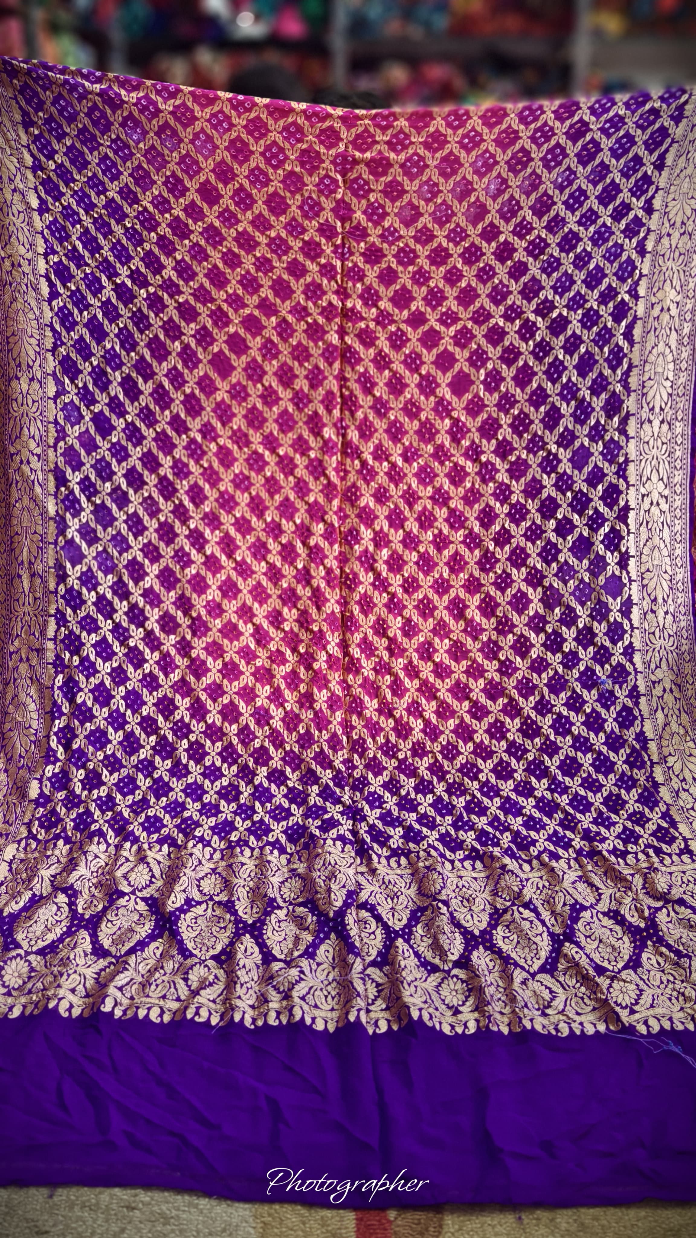 Pure Banarasi Georgette Real Neem Zari Upada Dupatta