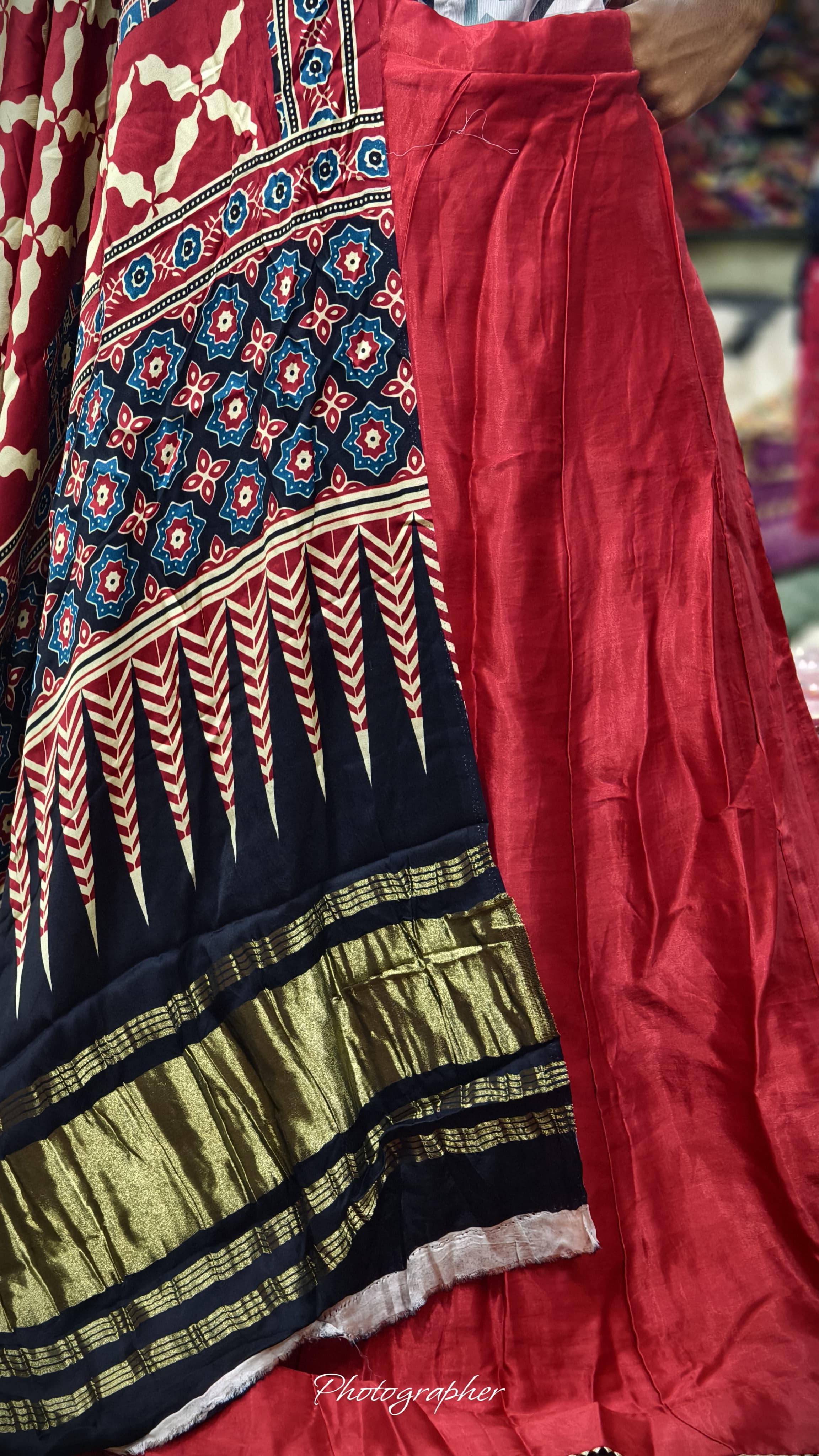 Pure Mashru Gaji Silk Plain Ghagraa With Pure Modal Gaji Silk Digital Prints Dupatta With Lagdi Patta