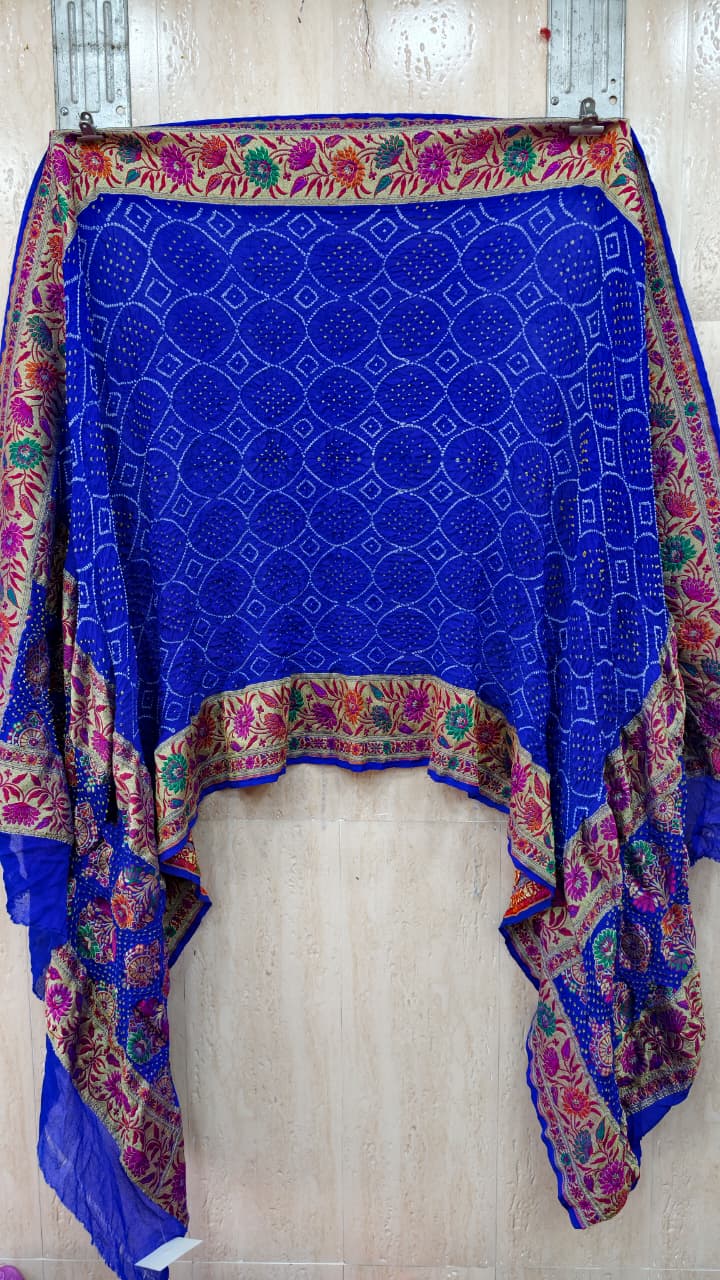 Tilfi Bandhej Original Dupatta in Pure Georgette with Minakari Work