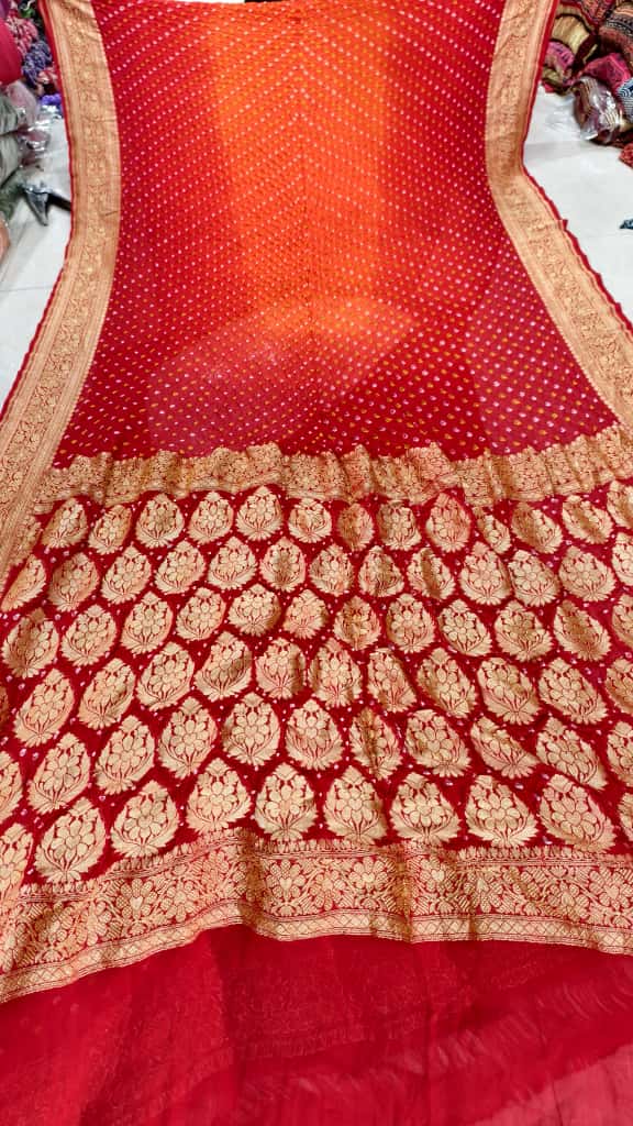 Upada Khaddi Georgette Butti Bandhej Saree