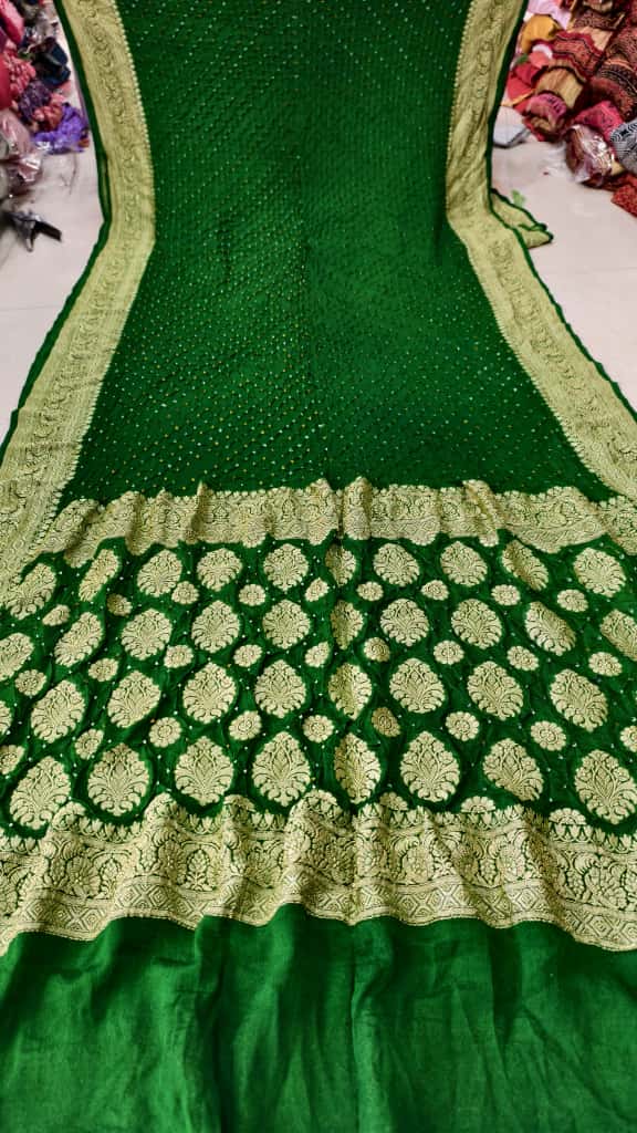 Upada Khaddi Georgette Butti Bandhej Saree