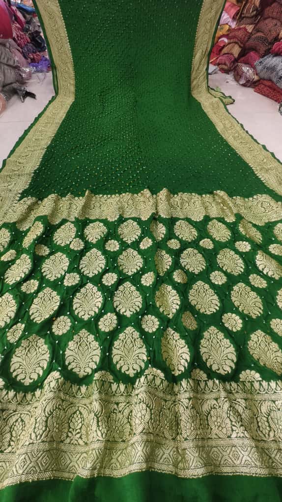 Upada Khaddi Georgette Butti Bandhej Saree