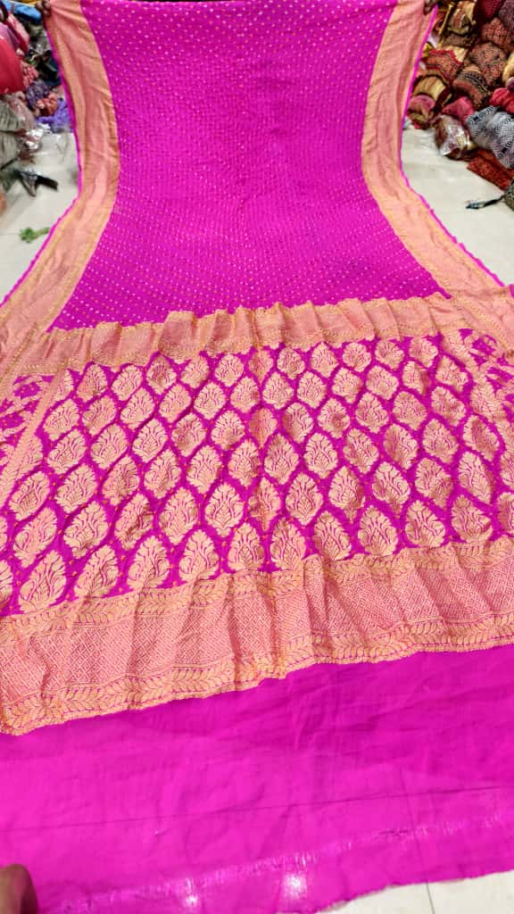 Upada Khaddi Georgette Butti Bandhej Saree
